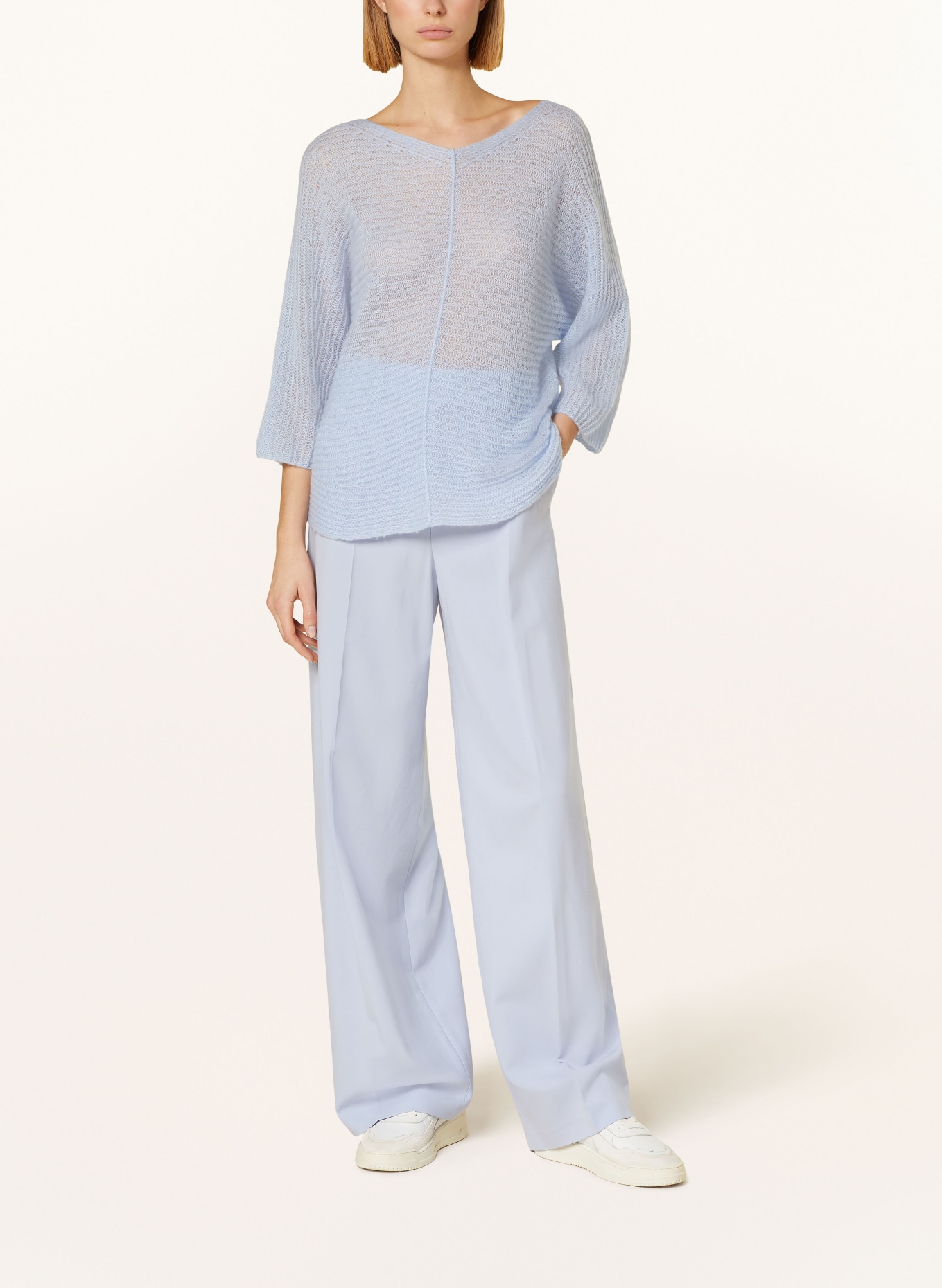 HEMISPHERE Cashmere-Pullover mit 3/4-Arm, Farbe: HELLBLAU (Bild 2)