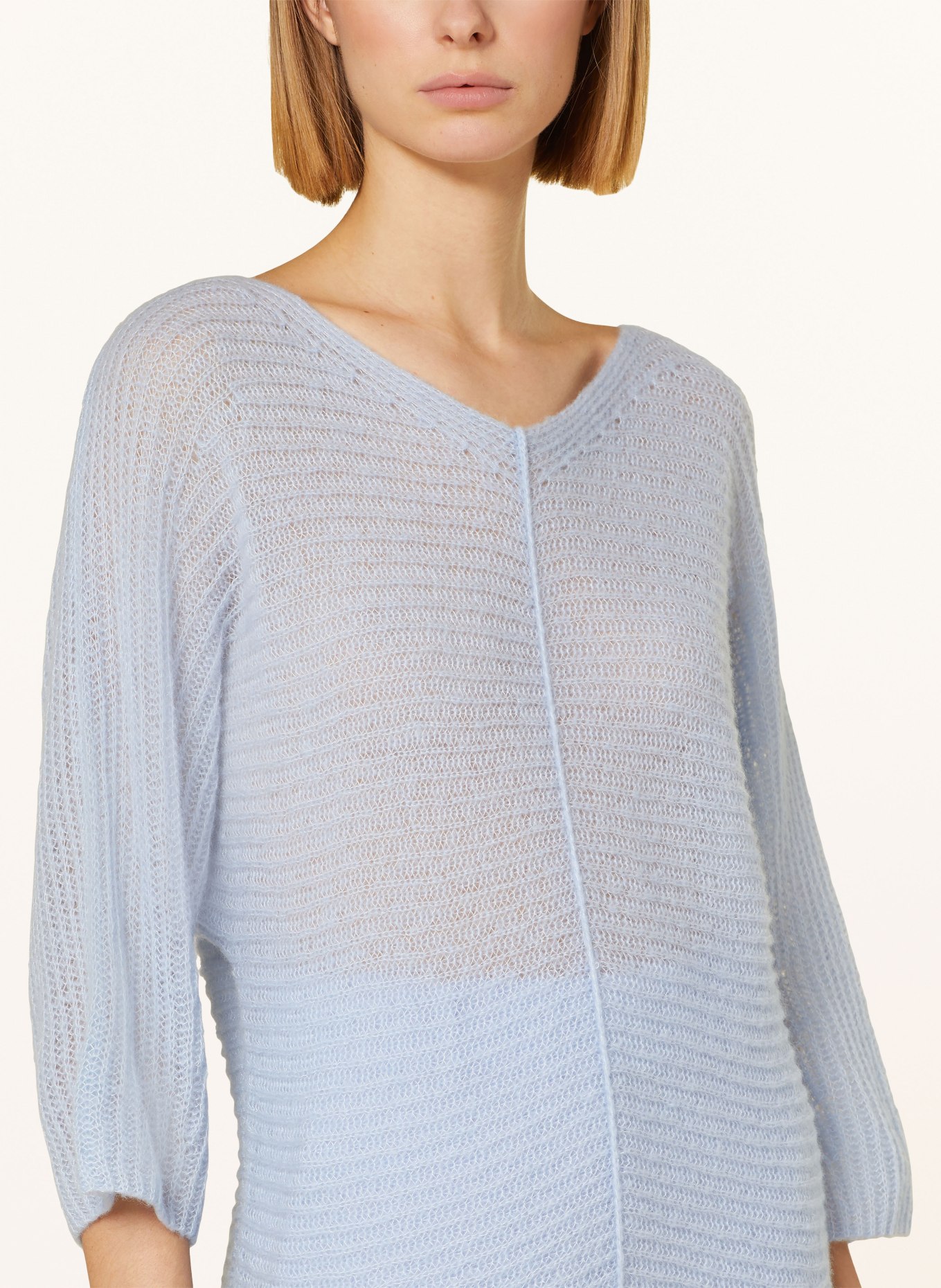 HEMISPHERE Cashmere-Pullover mit 3/4-Arm, Farbe: HELLBLAU (Bild 4)