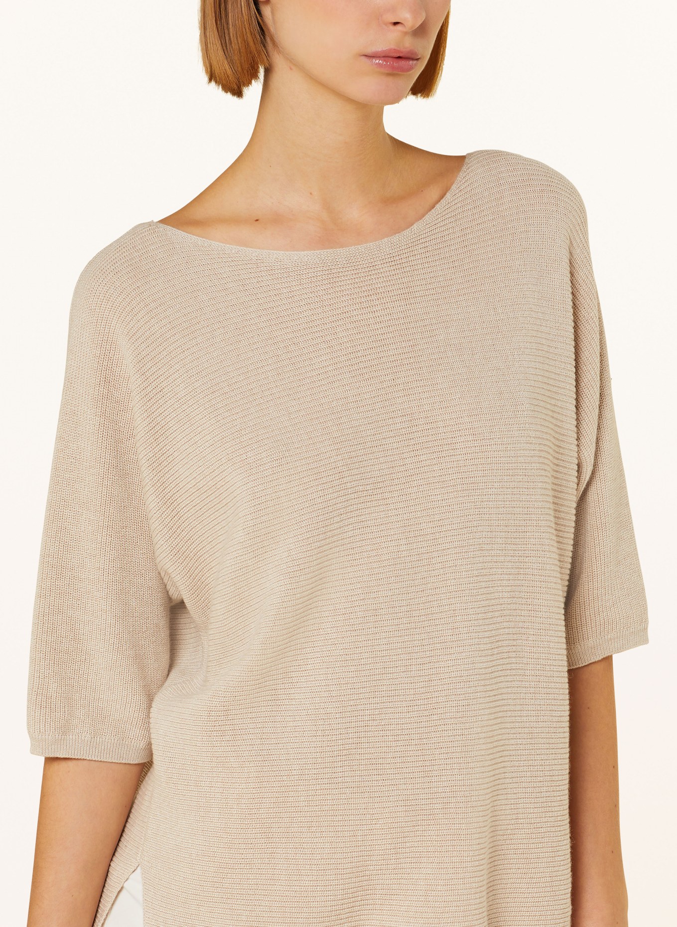 HEMISPHERE Sweater with 3/4 sleeves, Color: BEIGE (Image 4)