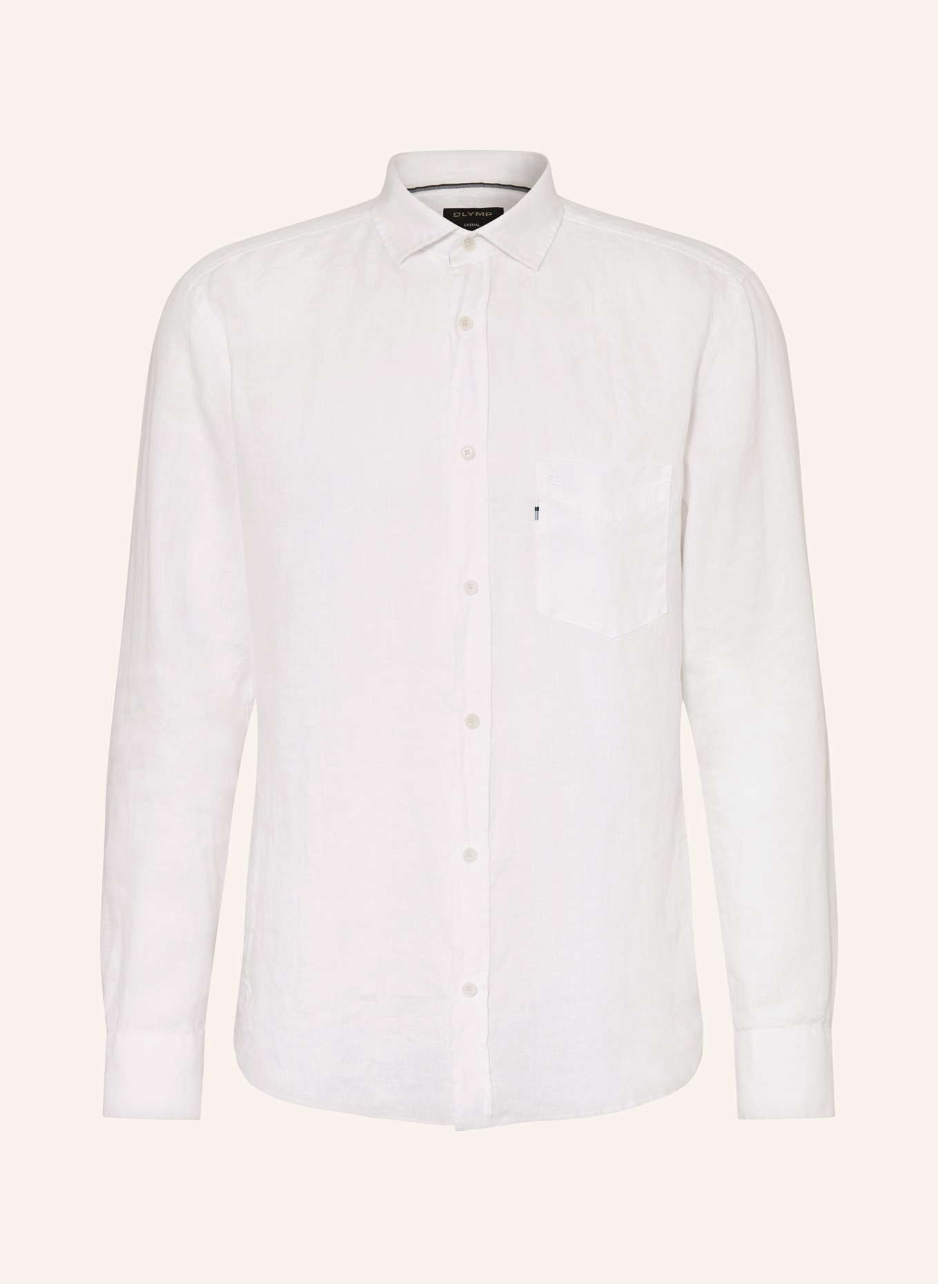 OLYMP Lněná košile Regular Fit, Barva: 00 WEISS (Obrázek 1)