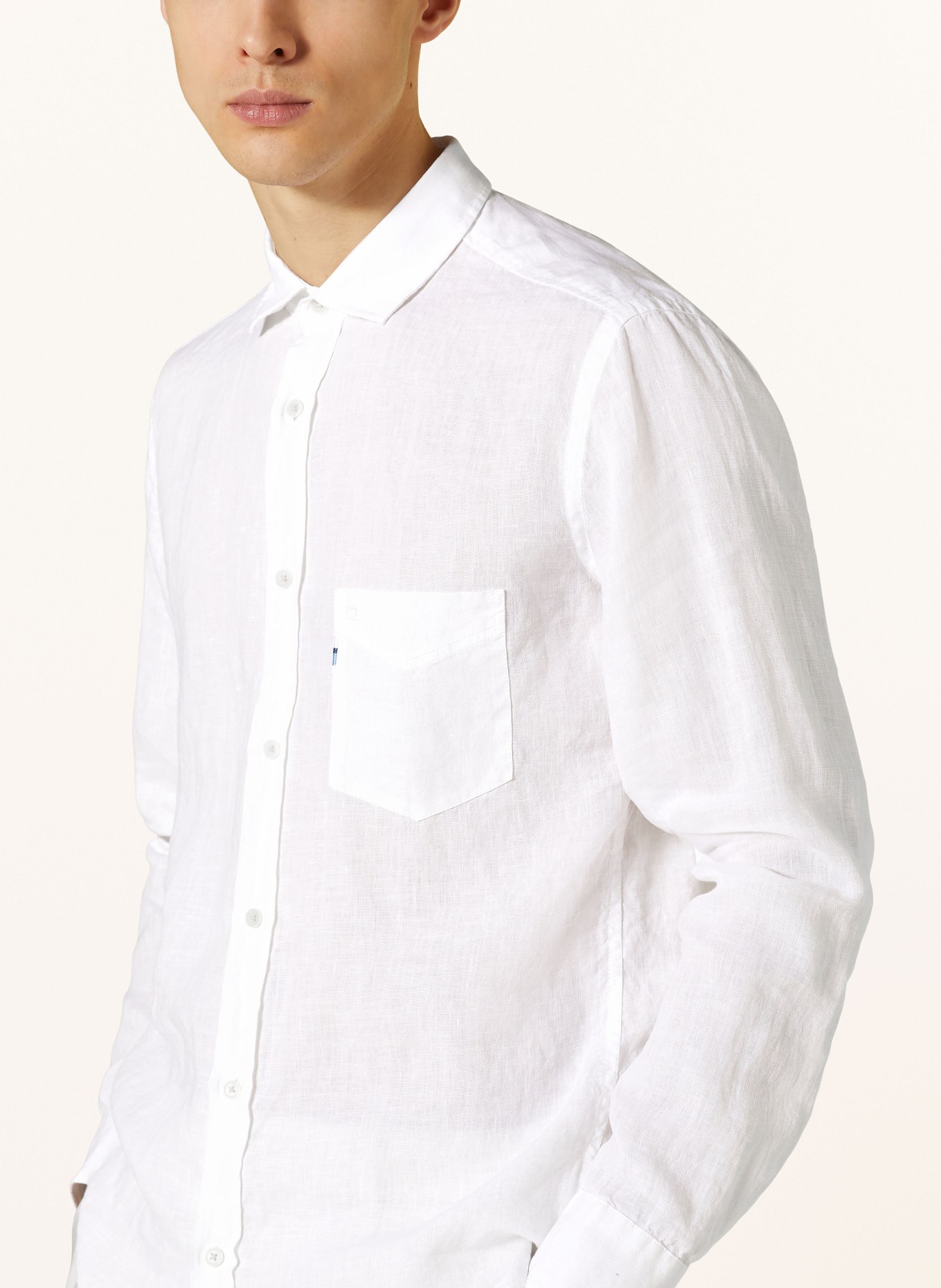 OLYMP Lněná košile Regular Fit, Barva: 00 WEISS (Obrázek 4)