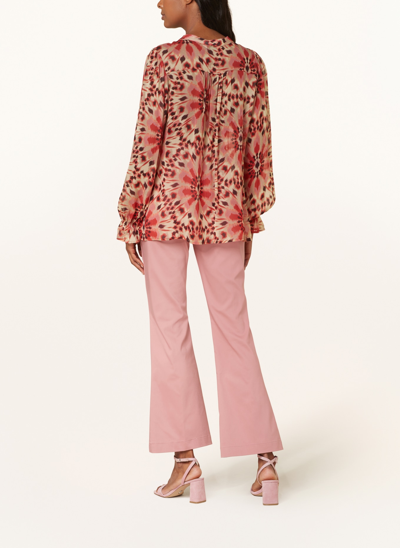 summum woman Shirt blouse with ruffles, Color: LIGHT BROWN/ PINK (Image 3)