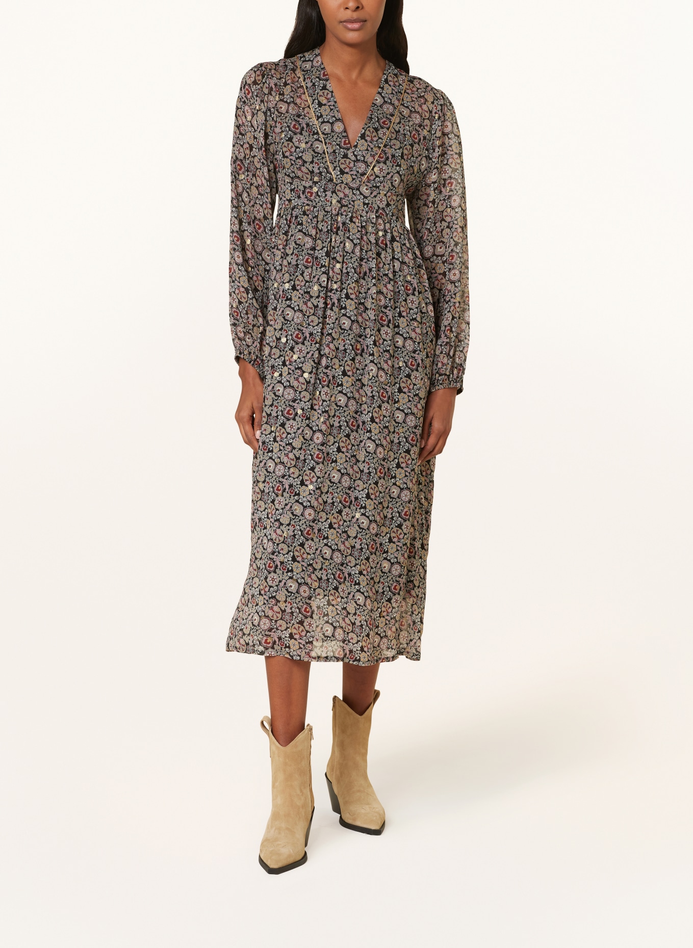 summum woman Kleid mit Glitzergarn, Farbe: SCHWARZ/ DUNKELROT (Bild 2)