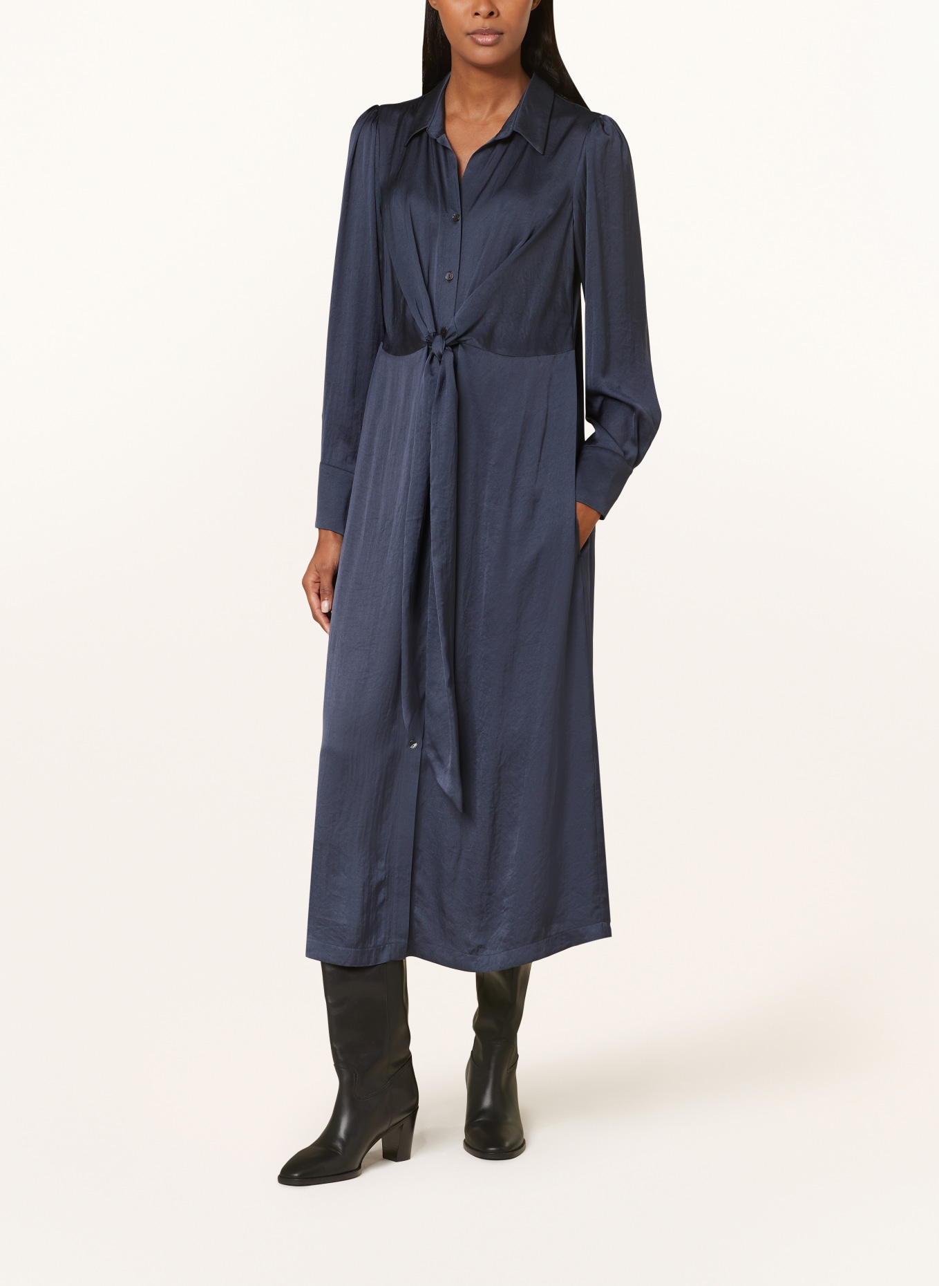 summum woman Hemdblusenkleid aus Satin, Farbe: BLAU (Bild 2)
