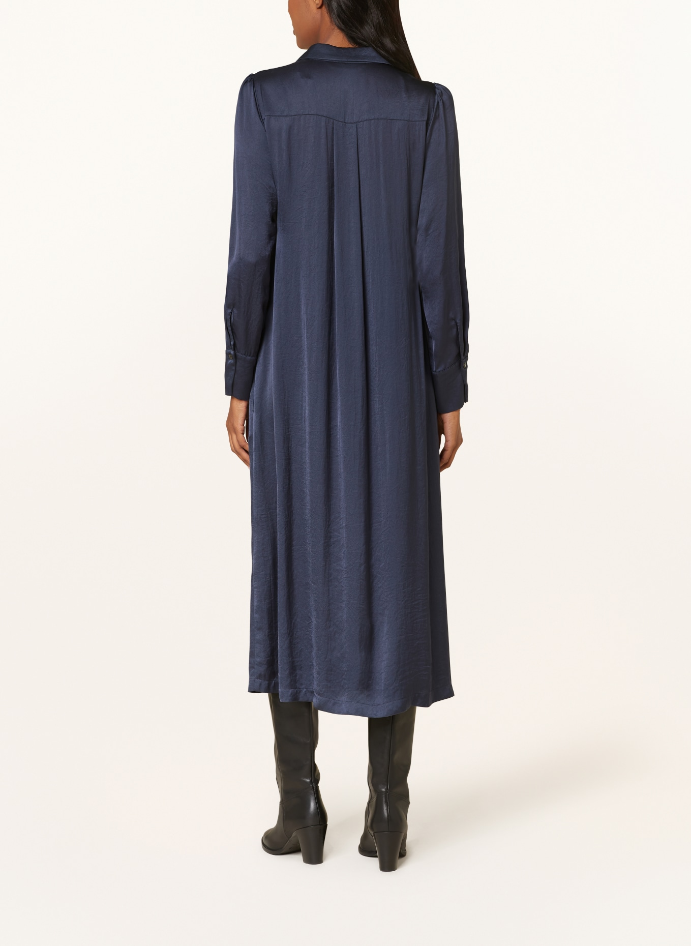 summum woman Košilové šaty ze saténu, Barva: MODRÁ (Obrázek 3)