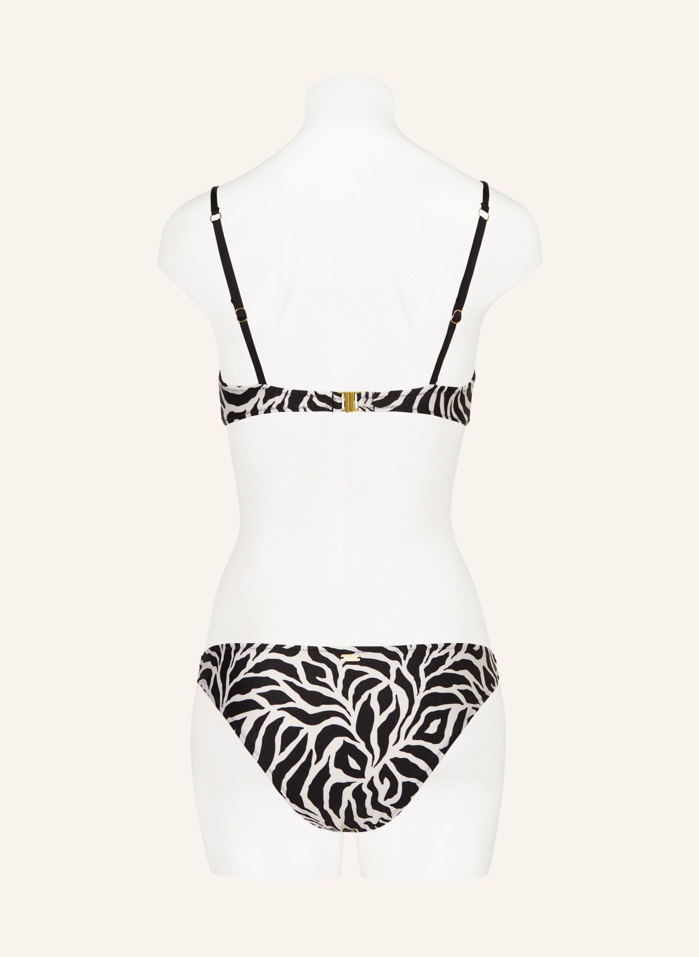 BANANA MOON COUTURE Bralette bikini top ZEBRAS PLAGO, Color: CREAM/ BLACK (Image 3)