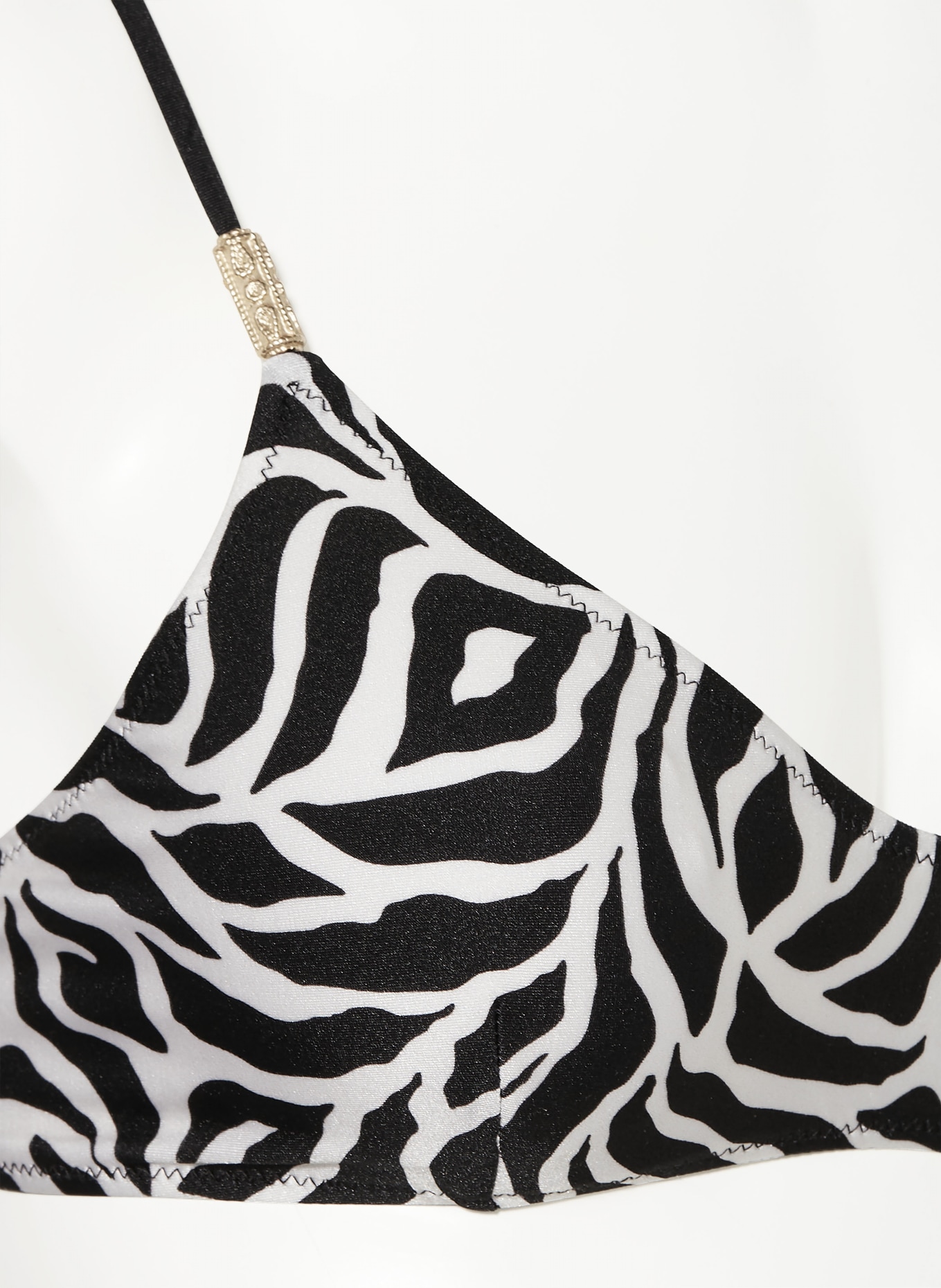 BANANA MOON COUTURE Bralette bikini top ZEBRAS PLAGO, Color: CREAM/ BLACK (Image 4)