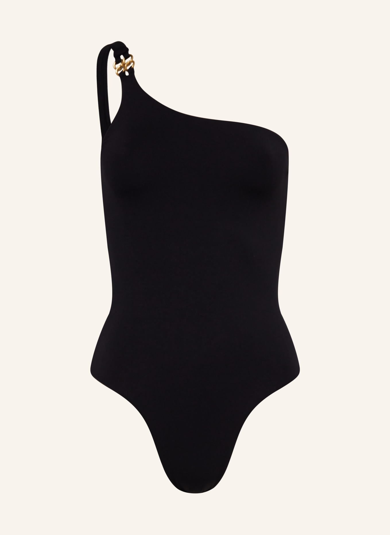 BANANA MOON COUTURE One-shoulder swimsuit AYADA CAYON, Color: BLACK (Image 1)