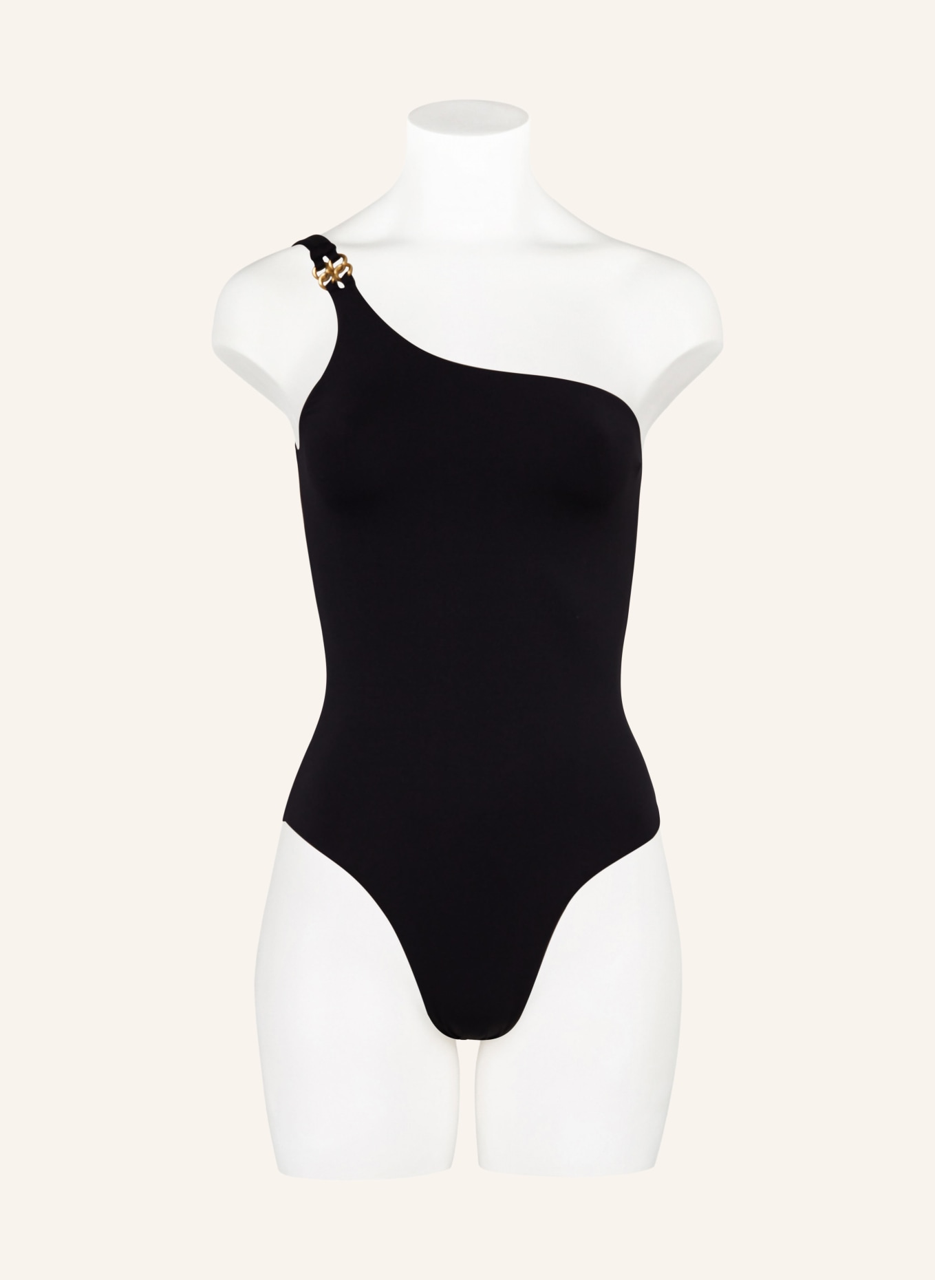 BANANA MOON COUTURE One-shoulder swimsuit AYADA CAYON, Color: BLACK (Image 2)
