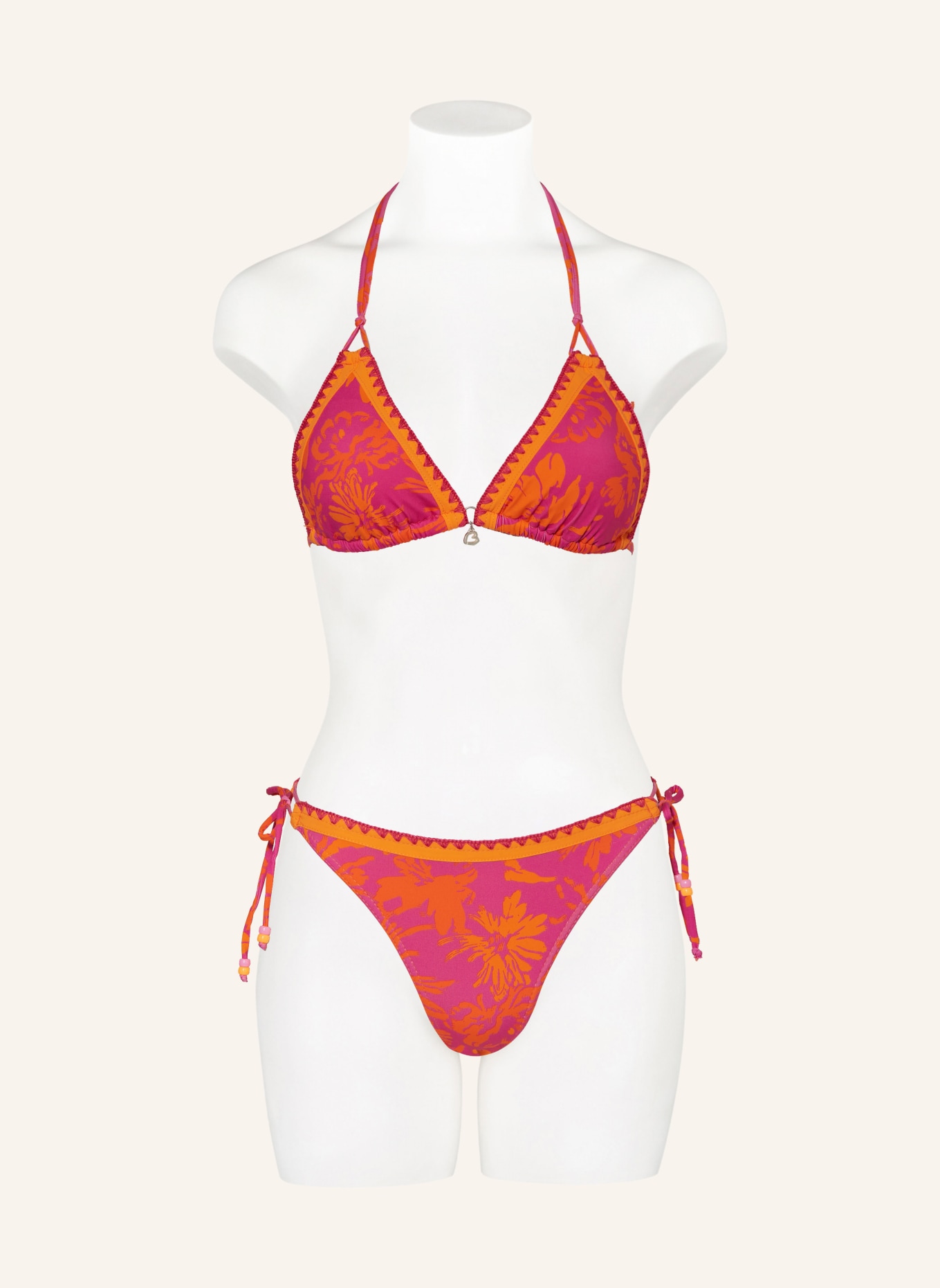 BANANA MOON Triangle bikini top ALTHEA BLUCO, Color: FUCHSIA/ ORANGE (Image 2)