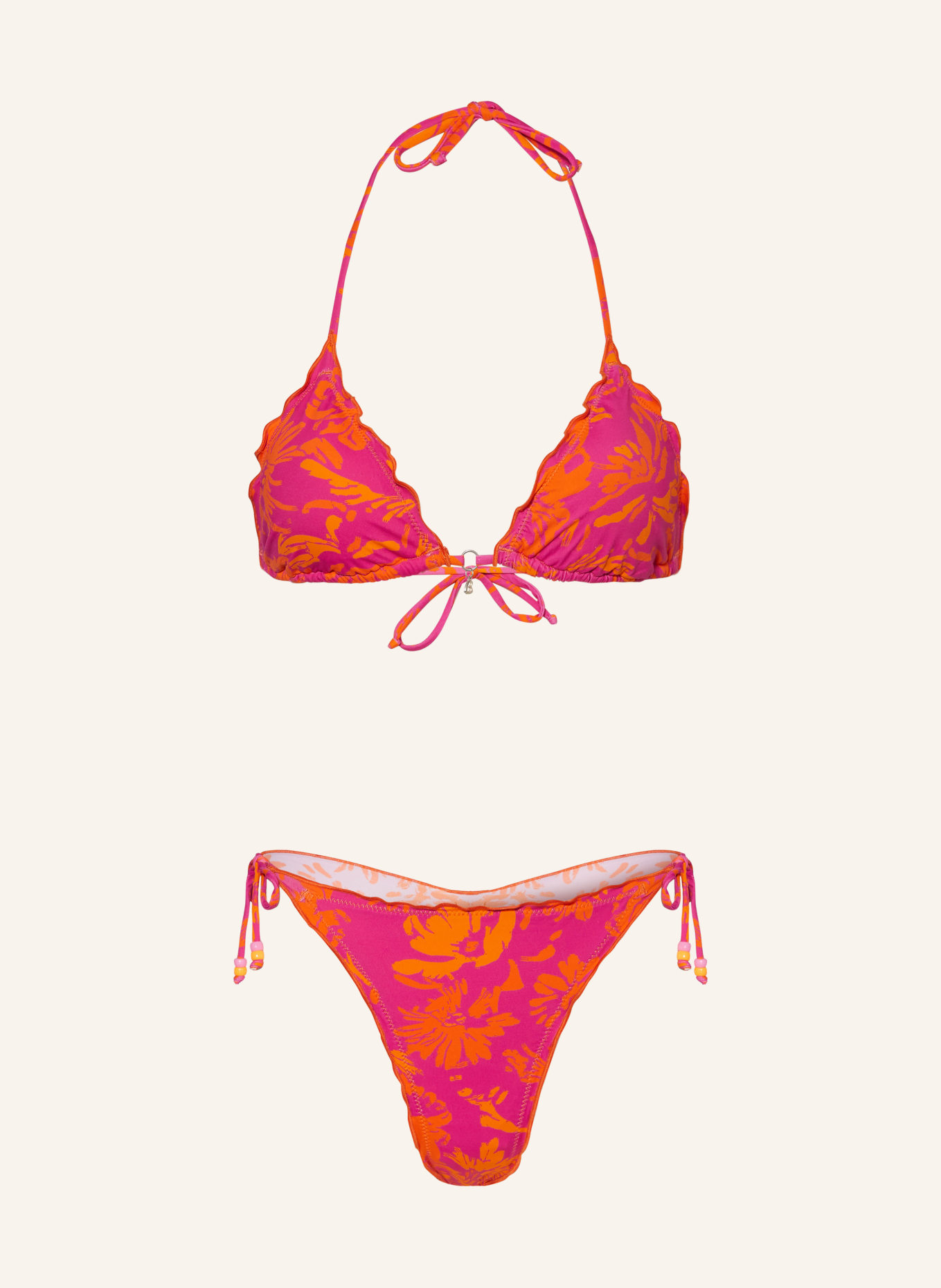 BANANA MOON Bikini trójkątne ALTHEA CIROLUMA, Kolor: MOCNORÓŻOWY/ POMARAŃCZOWY (Obrazek 1)