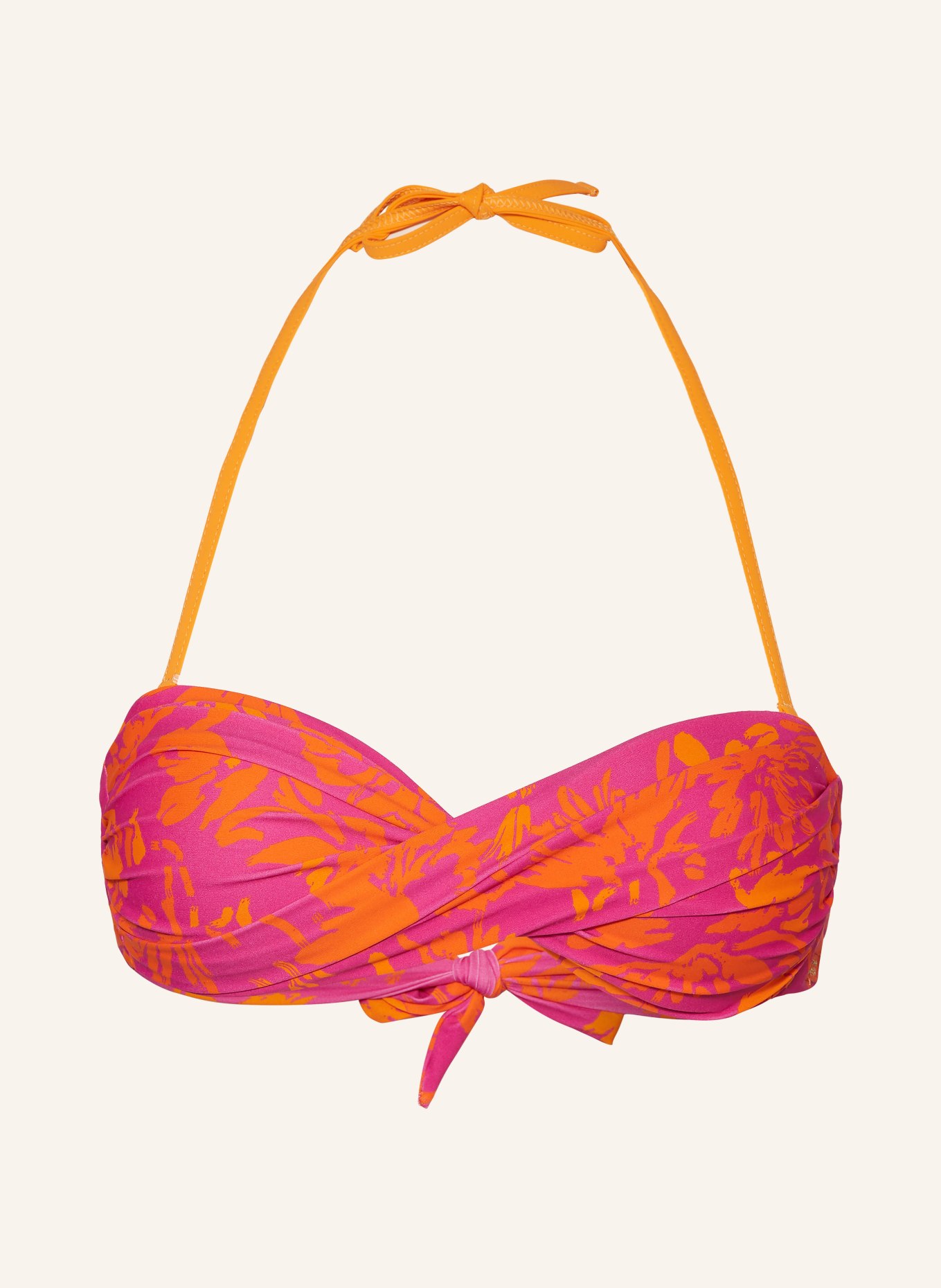 BANANA MOON Bandeau bikini top ALTHEA BORO, Color: PINK/ ORANGE (Image 1)