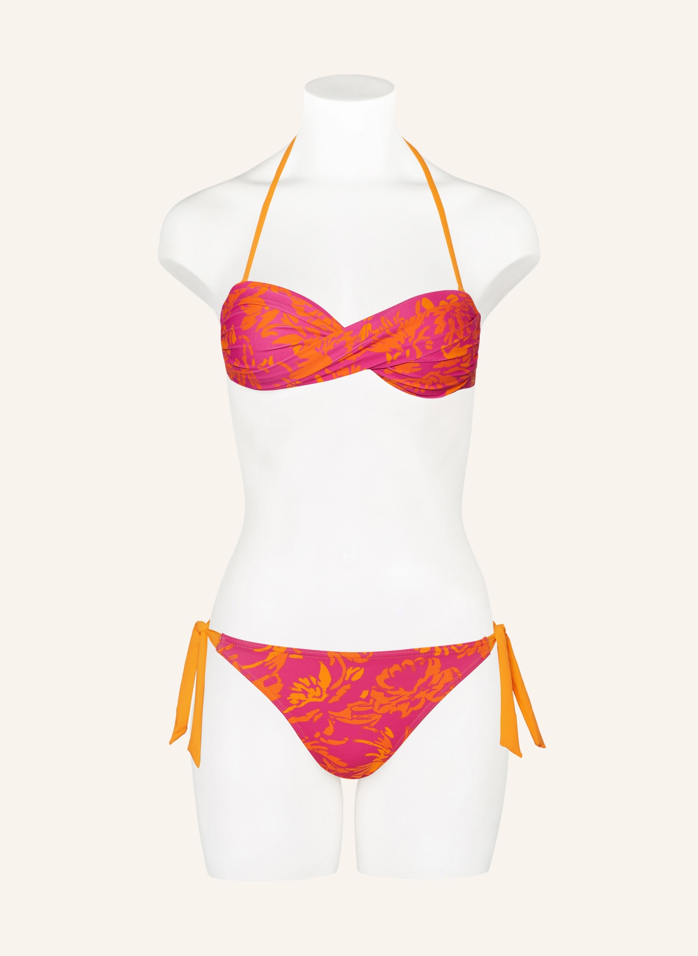 BANANA MOON Bandeau bikini top ALTHEA BORO, Color: PINK/ ORANGE (Image 2)