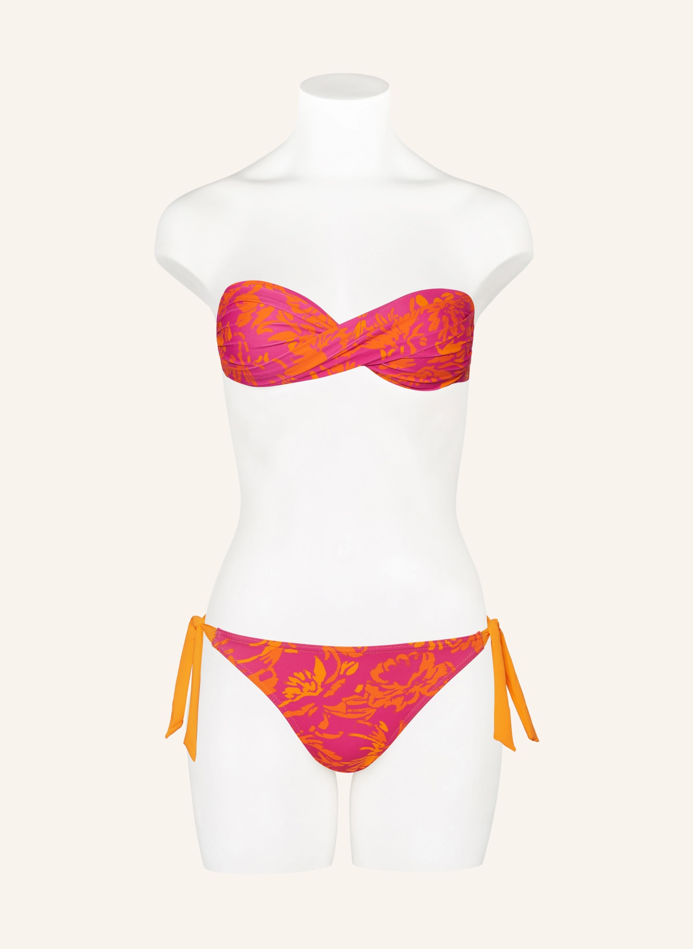 BANANA MOON Bandeau bikini top ALTHEA BORO, Color: PINK/ ORANGE (Image 4)