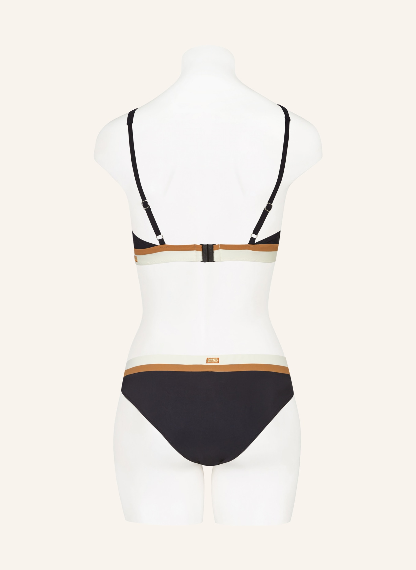 BANANA MOON Basic bikini bottoms MONTECITO LAKA, Color: BLACK/ ECRU/ LIGHT BROWN (Image 3)