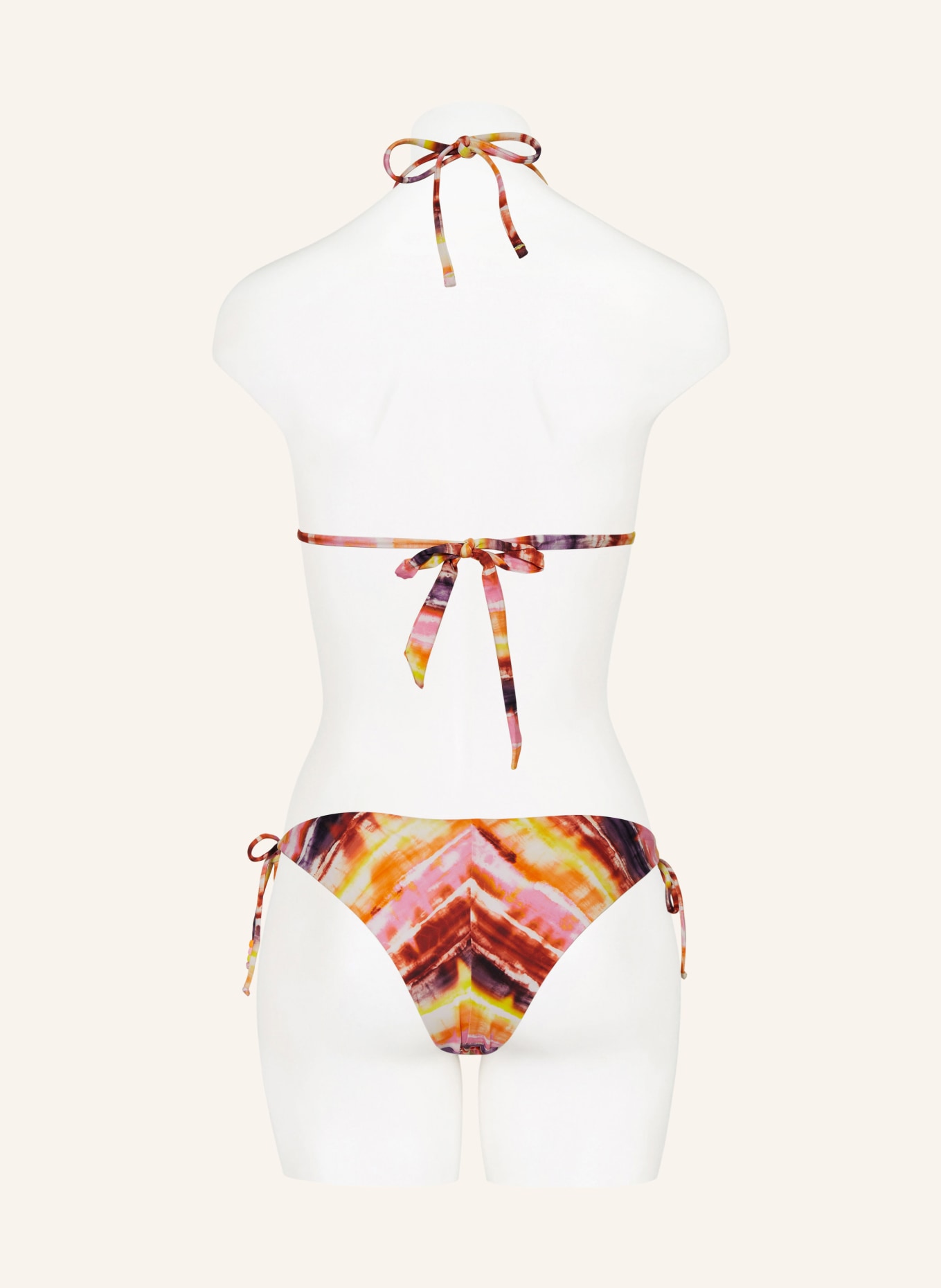 BANANA MOON Triangle bikini top HORIZONTE CRICO, Color: DARK ORANGE/ PINK/ YELLOW (Image 3)