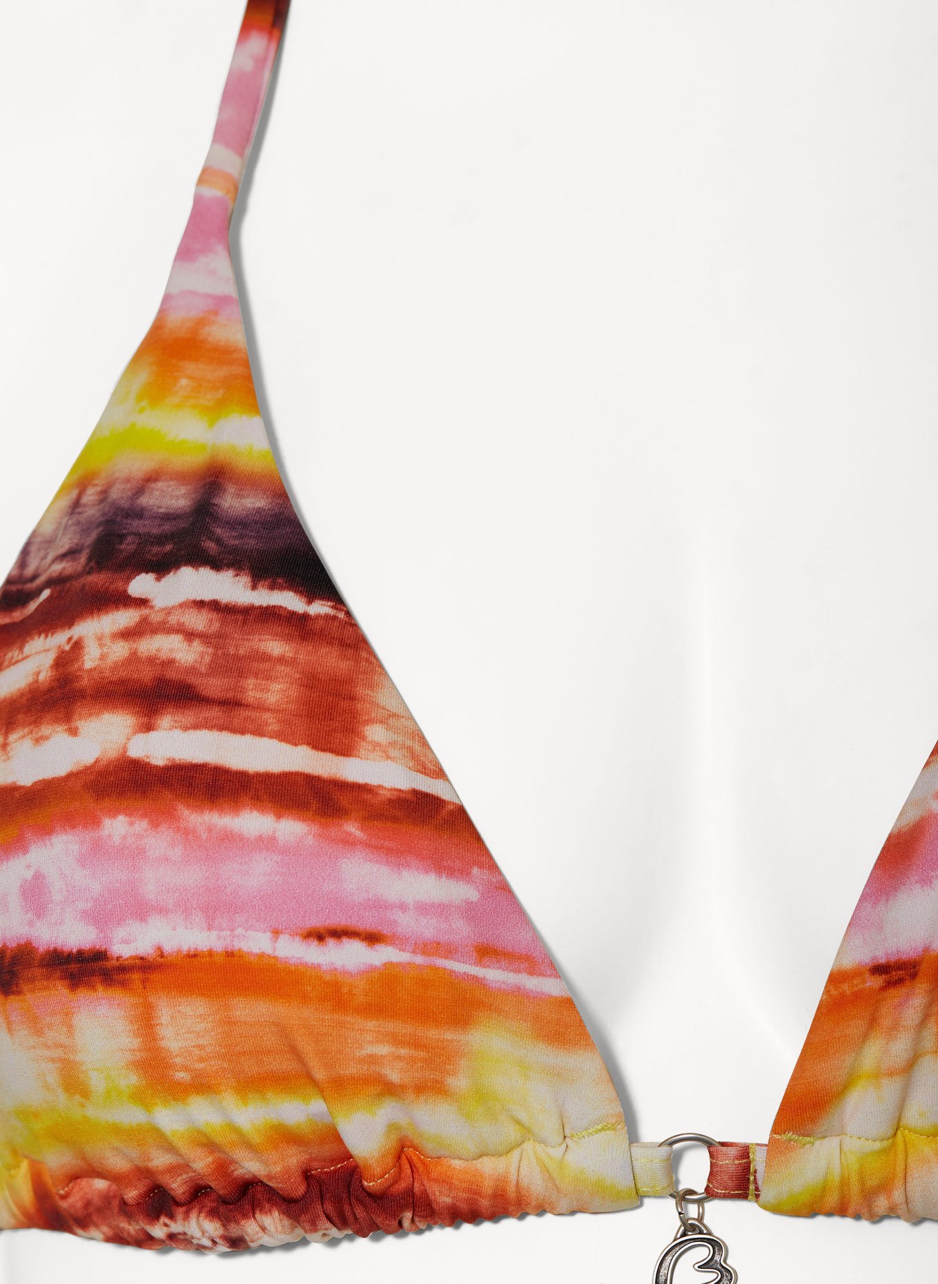 BANANA MOON Triangle bikini top HORIZONTE CRICO, Color: DARK ORANGE/ PINK/ YELLOW (Image 4)