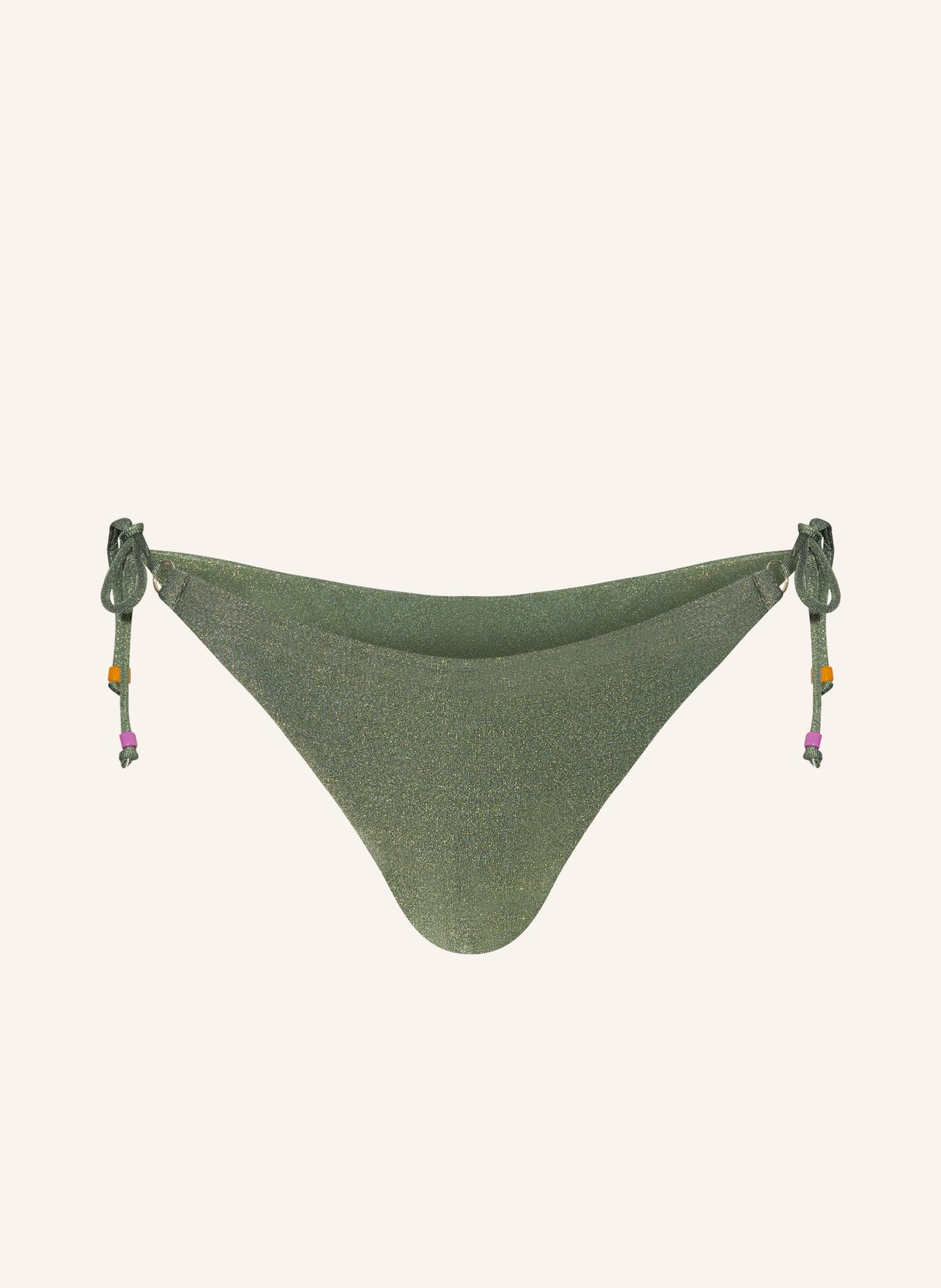 BANANA MOON Triangle bikini bottoms SEAGLITTER LINA with glitter thread, Color: GREEN (Image 1)