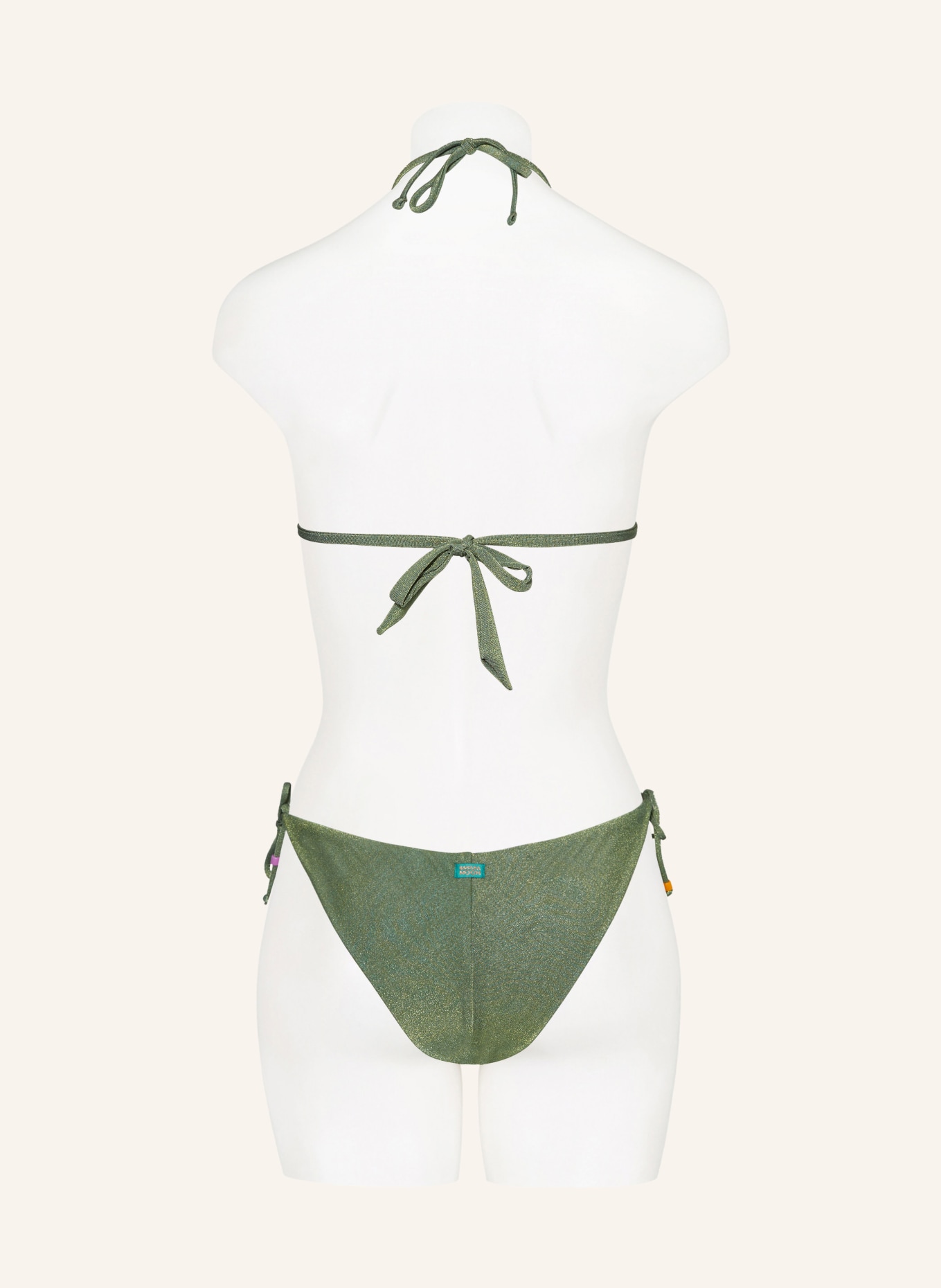 BANANA MOON Triangle bikini bottoms SEAGLITTER LINA with glitter thread, Color: GREEN (Image 3)