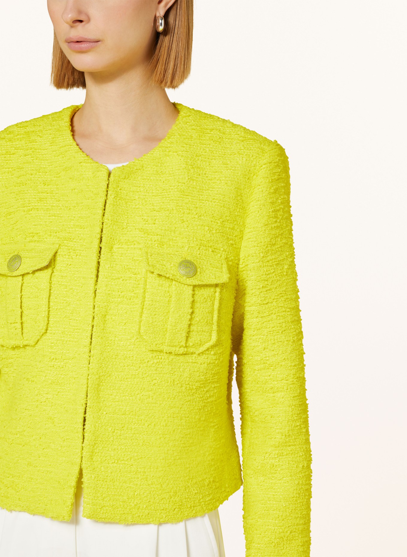 BLONDE No.8 Tweed jacket WEMBLY, Color: NEON YELLOW (Image 4)