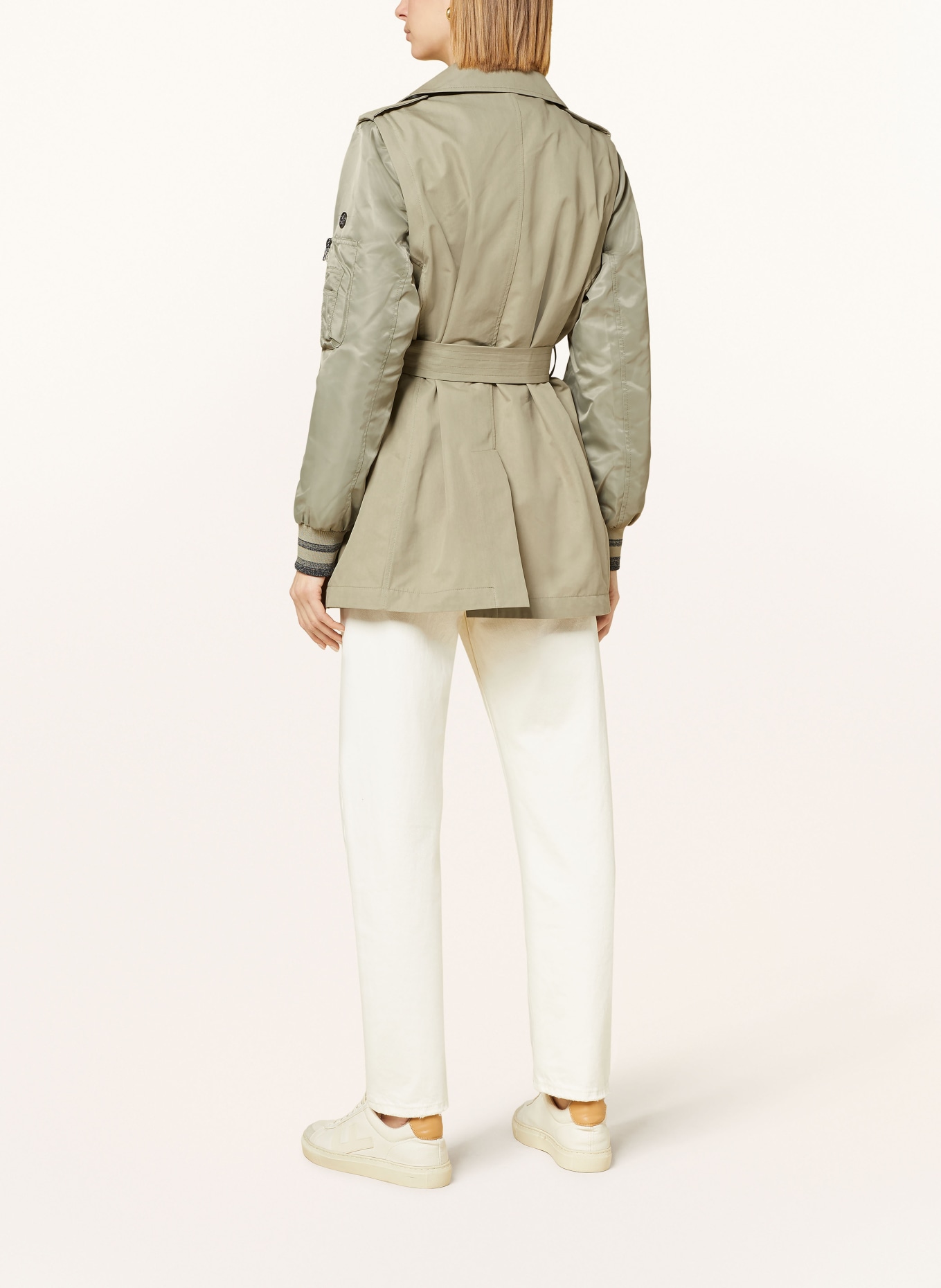 BLONDE No.8 Trench coat DERBY BO with detachable sleeves, Color: LIGHT GREEN (Image 3)