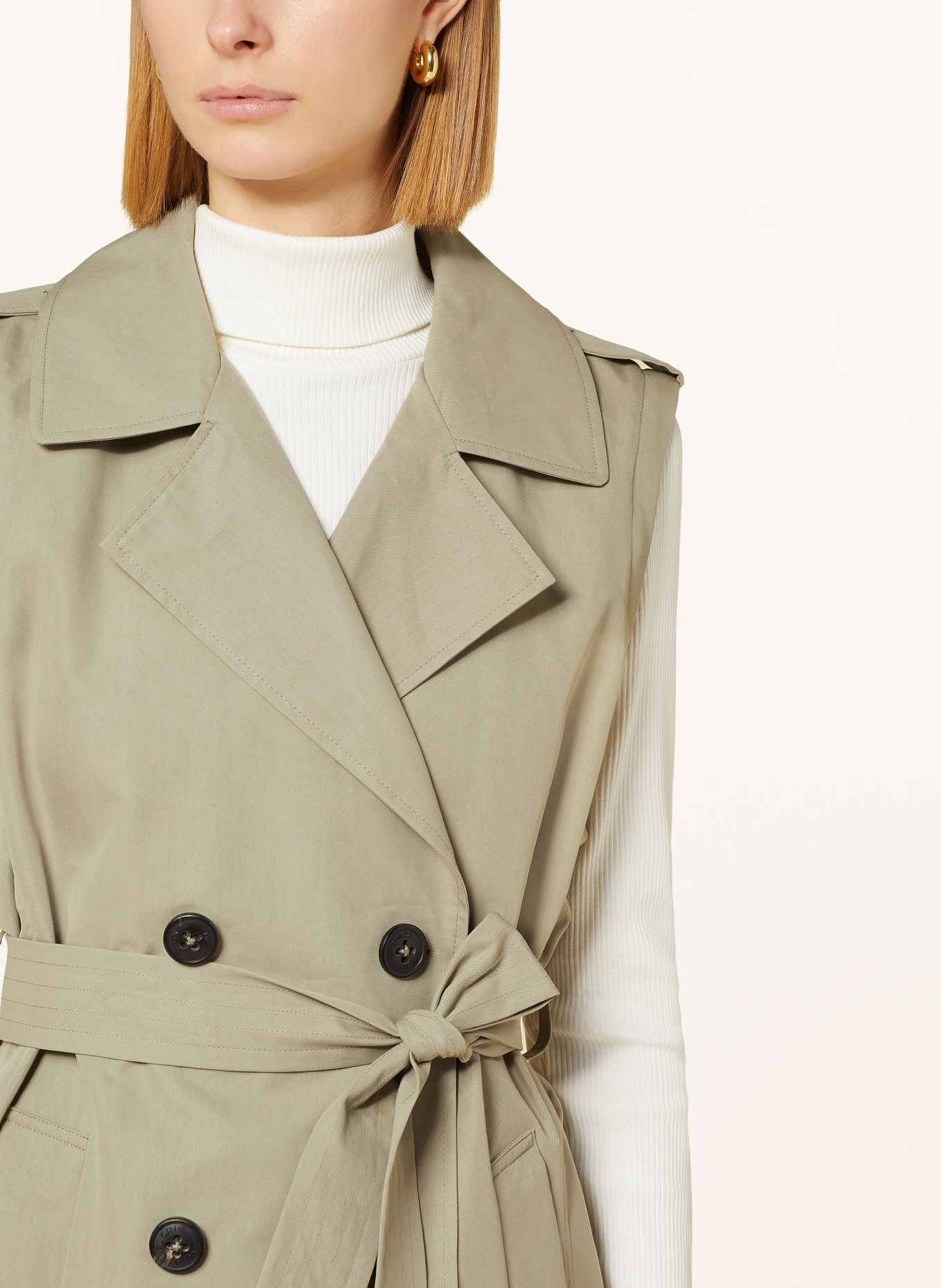 BLONDE No.8 Trench coat DERBY BO with detachable sleeves, Color: LIGHT GREEN (Image 5)