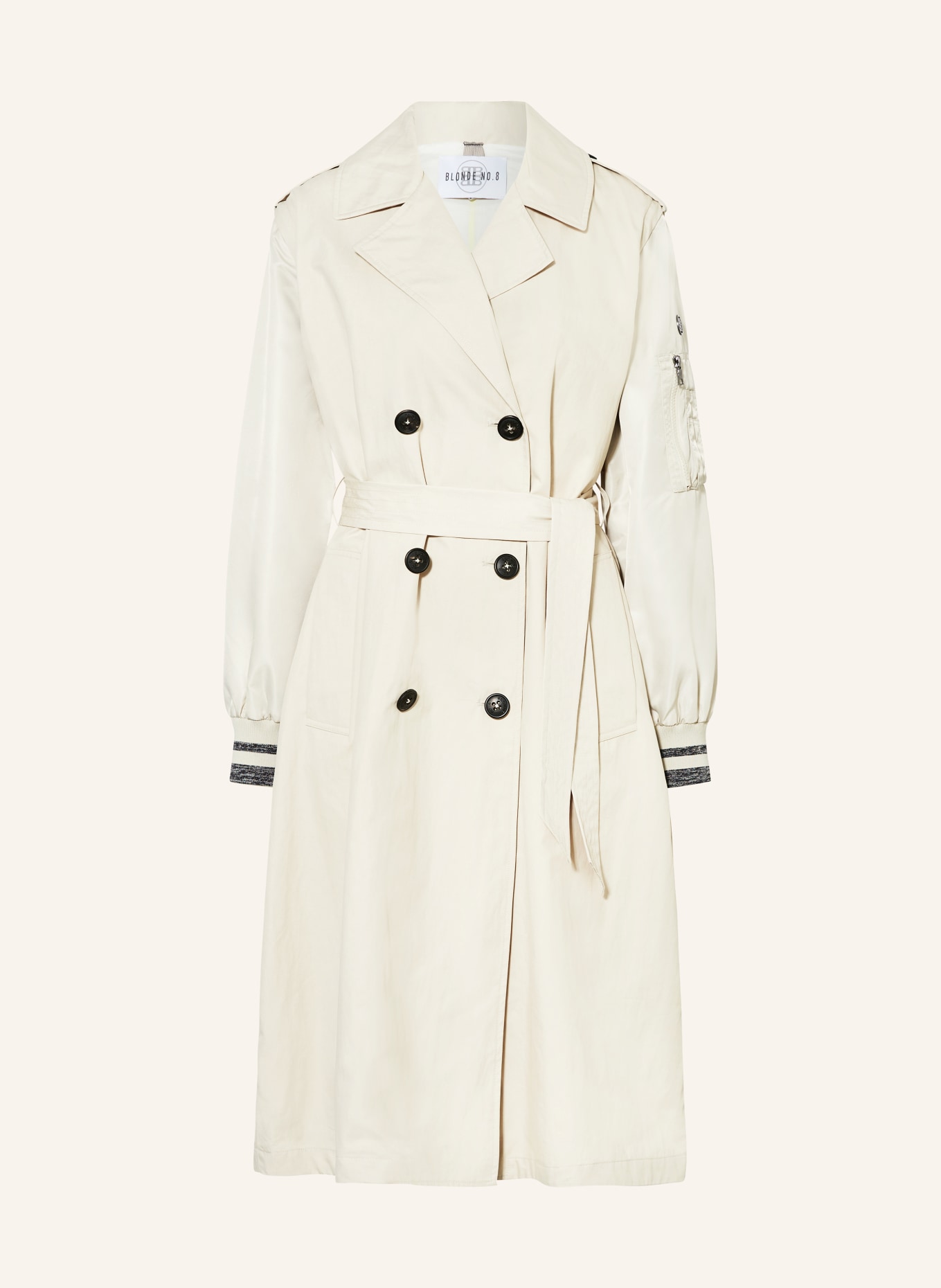 BLONDE No.8 Trench coat ABBEY with detachable sleeves, Color: LIGHT GRAY (Image 1)