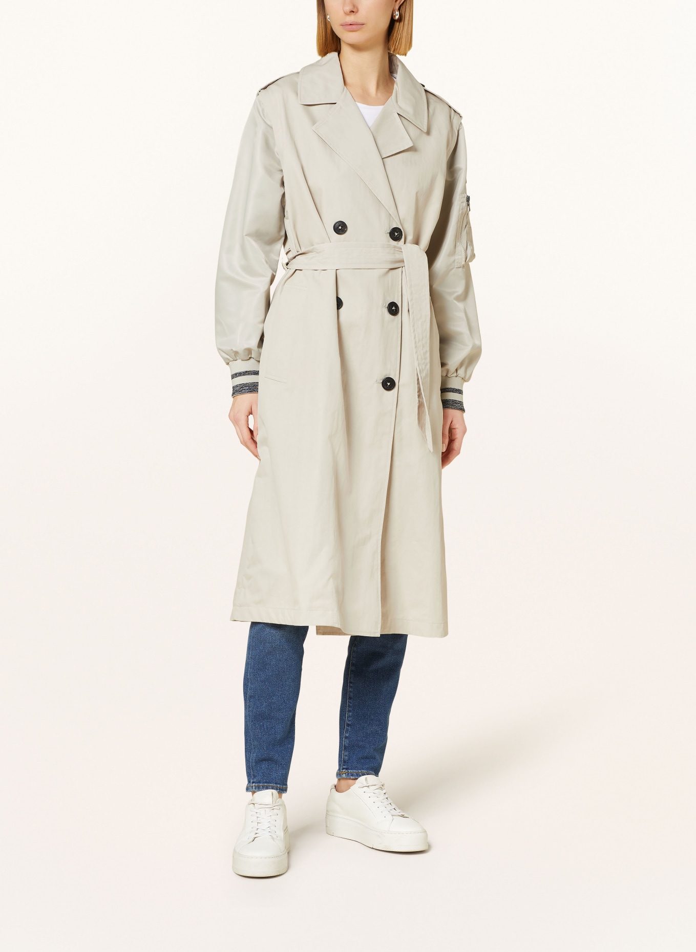 BLONDE No.8 Trench coat ABBEY with detachable sleeves, Color: LIGHT GRAY (Image 2)