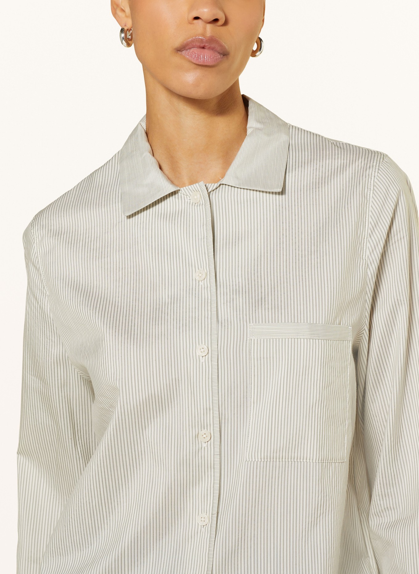 COS Shirt blouse REN made of silk, Color: CREAM/ GRAY (Image 4)