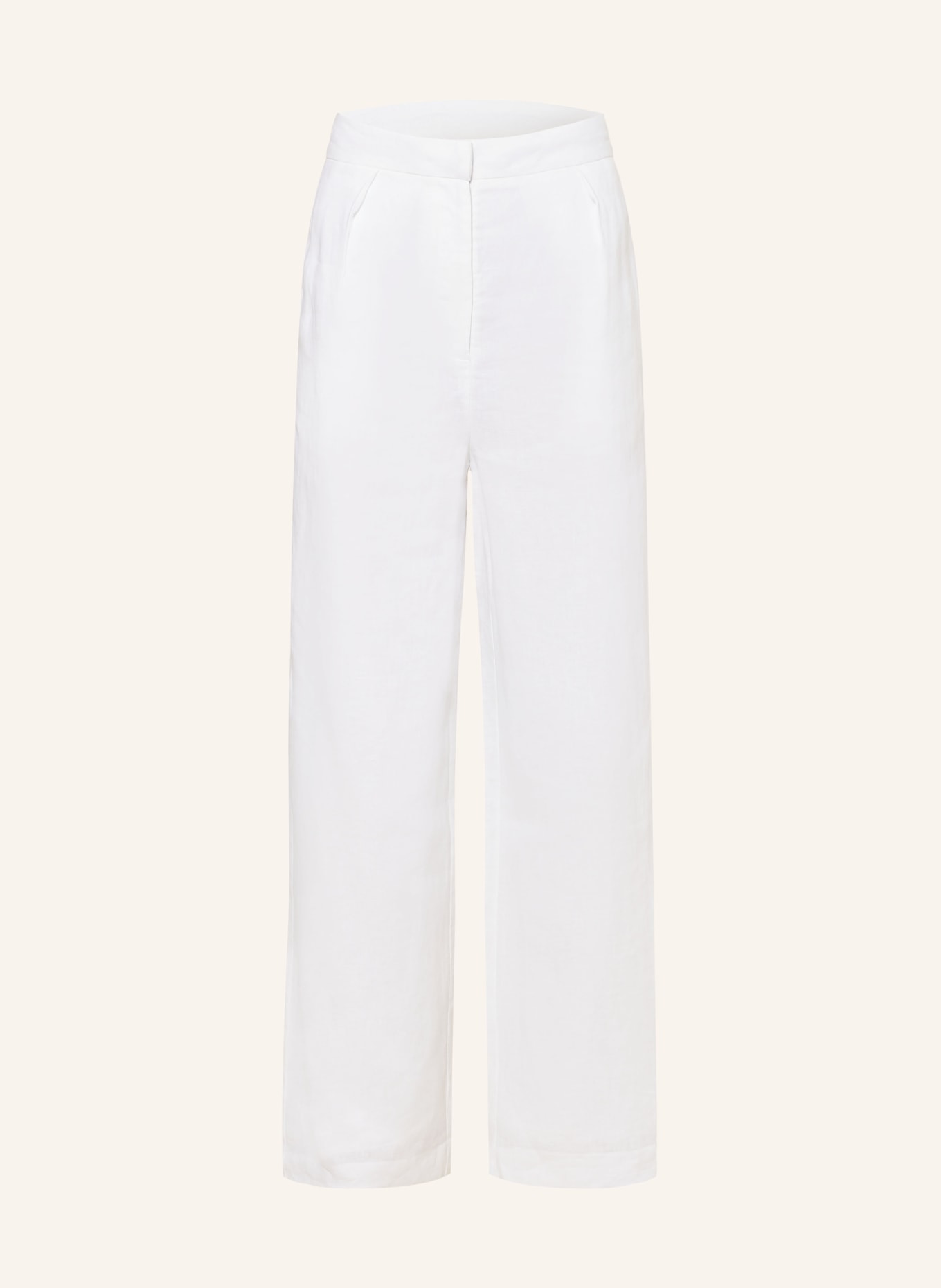 darling harbour Wide leg trousers made of linen, Color: WEISS (Image 1)