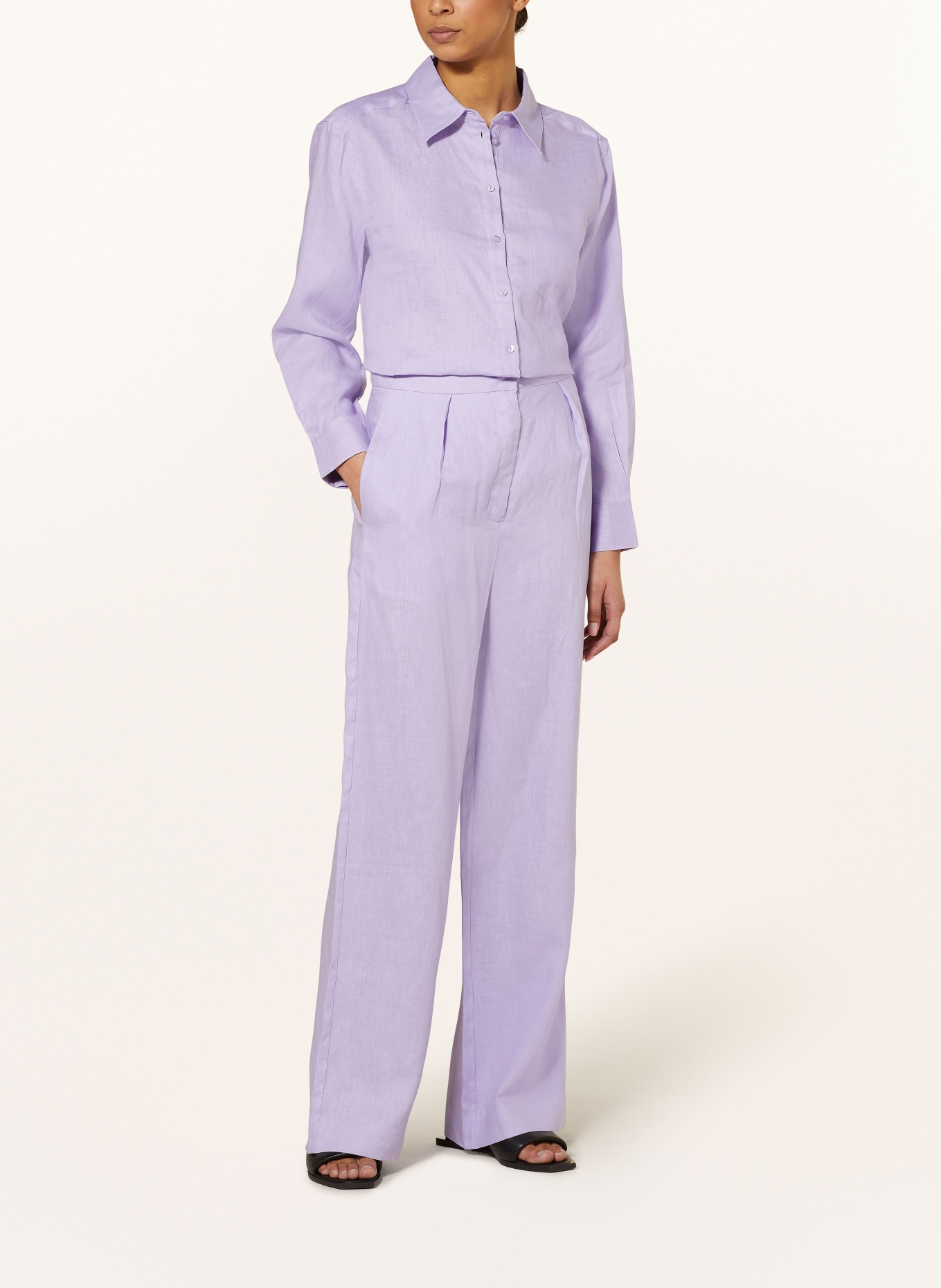 darling harbour Wide leg trousers made of linen, Color: VIOLA (Image 2)