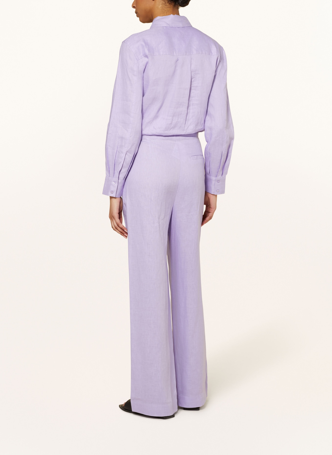darling harbour Wide leg trousers made of linen, Color: VIOLA (Image 3)