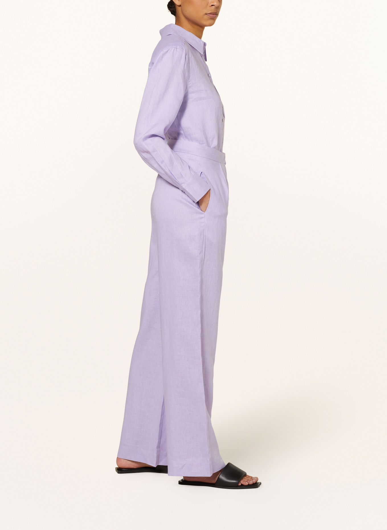 darling harbour Wide leg trousers made of linen, Color: VIOLA (Image 4)