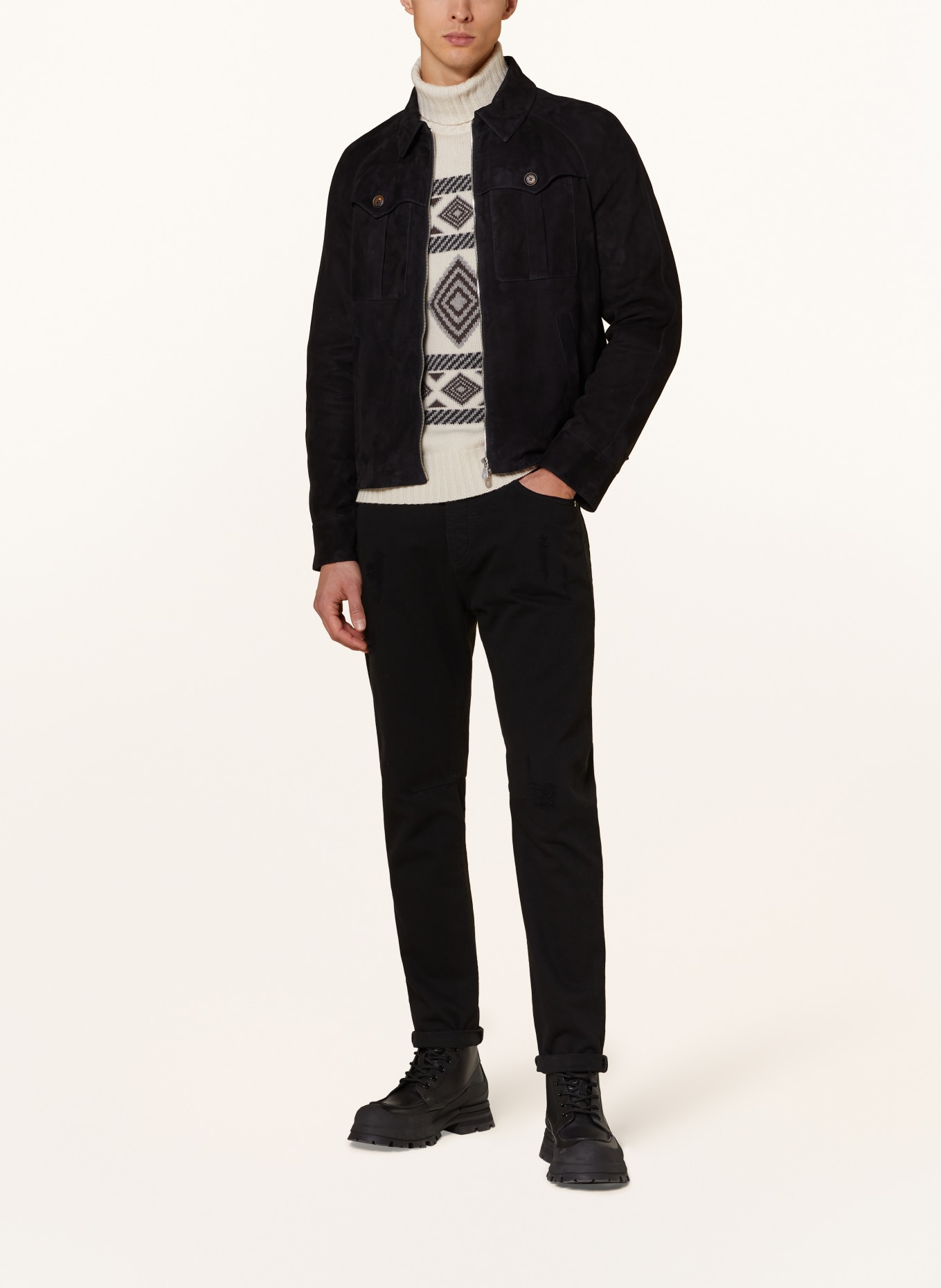 BRUNELLO CUCINELLI Leather jacket, Color: BLACK (Image 2)