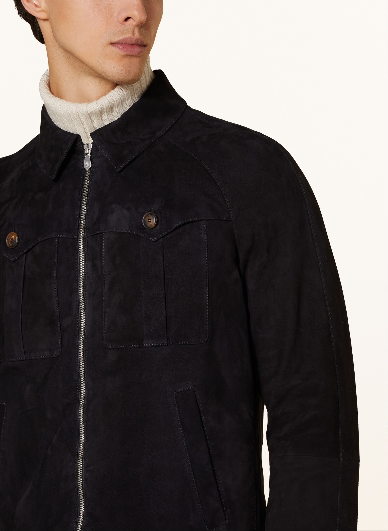 BRUNELLO CUCINELLI Leather jacket, Color: BLACK (Image 4)