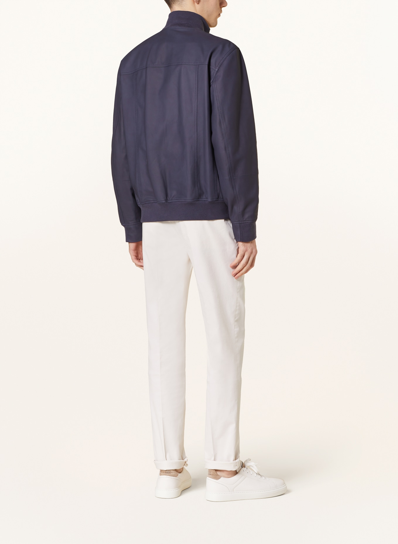 BRUNELLO CUCINELLI Skórzany bluzon, Kolor: GRANATOWY (Obrazek 3)