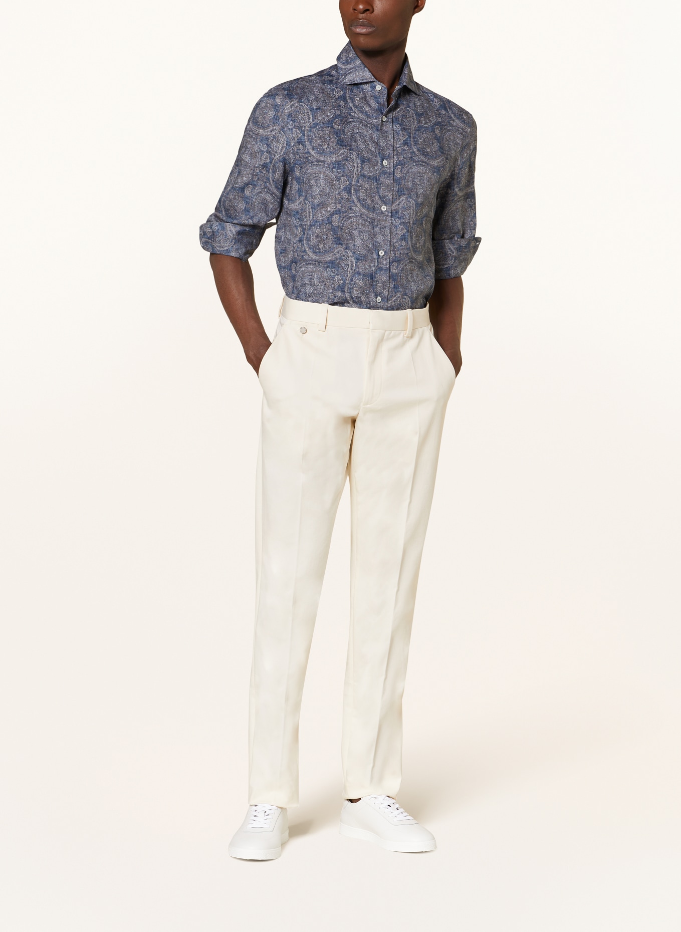 BRUNELLO CUCINELLI Linen shirt slim fit, Color: BLUE GRAY (Image 2)