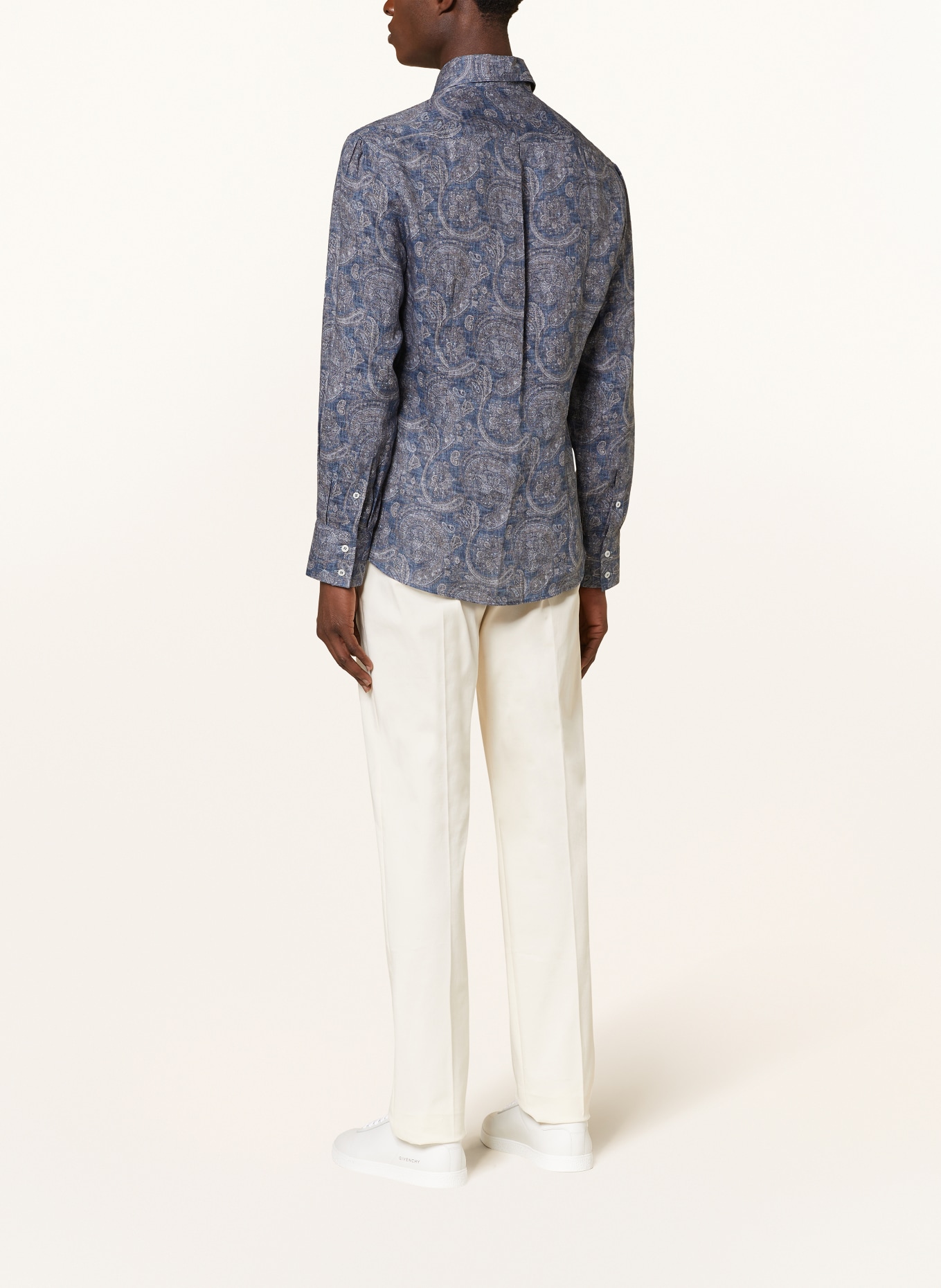 BRUNELLO CUCINELLI Linen shirt slim fit, Color: BLUE GRAY (Image 3)