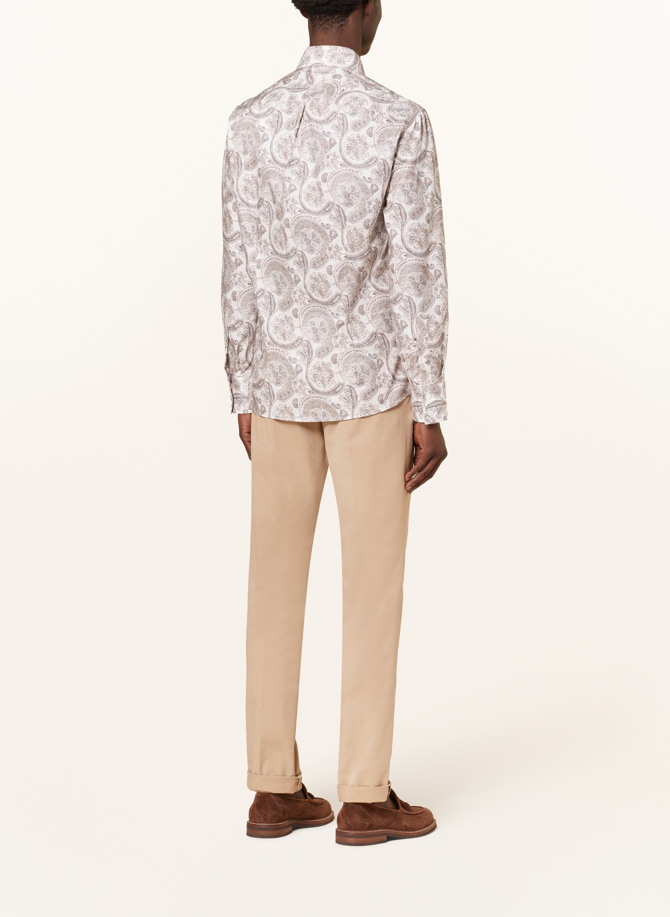 BRUNELLO CUCINELLI Shirt slim fit, Color: BEIGE/ BROWN/ DARK BROWN (Image 3)