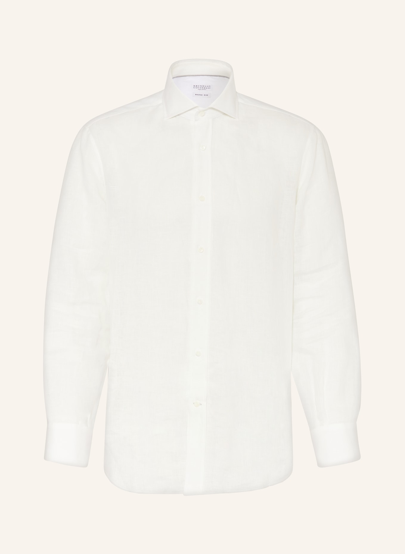 BRUNELLO CUCINELLI Linen shirt basic fit, Color: WHITE (Image 1)