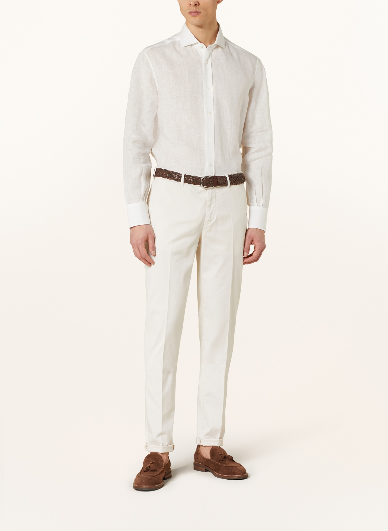 BRUNELLO CUCINELLI Linen shirt basic fit, Color: WHITE (Image 2)