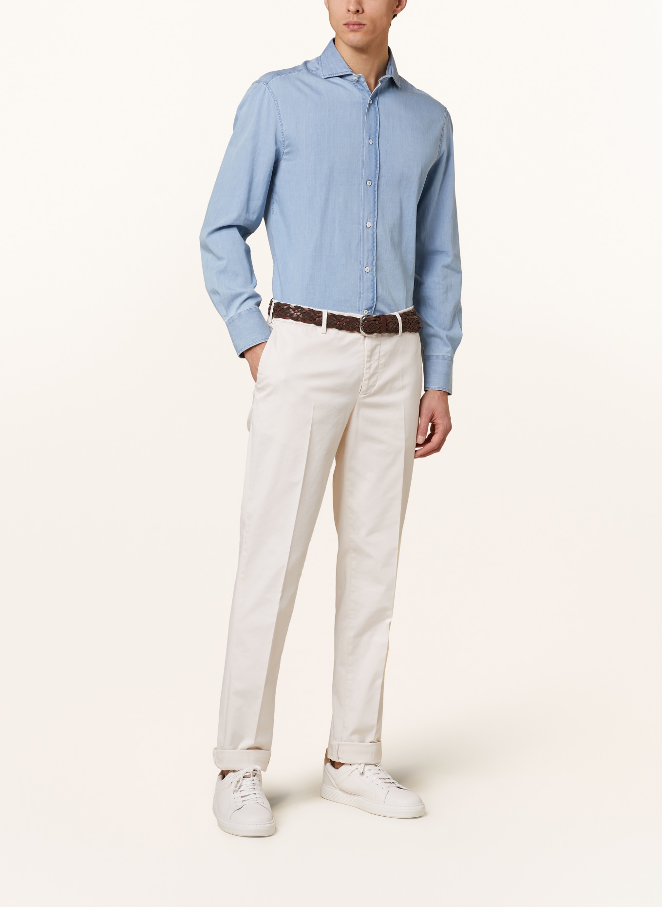 BRUNELLO CUCINELLI Košile Slim Fit v džínovém vzhledu, Barva: C008 DENIM (Obrázek 2)