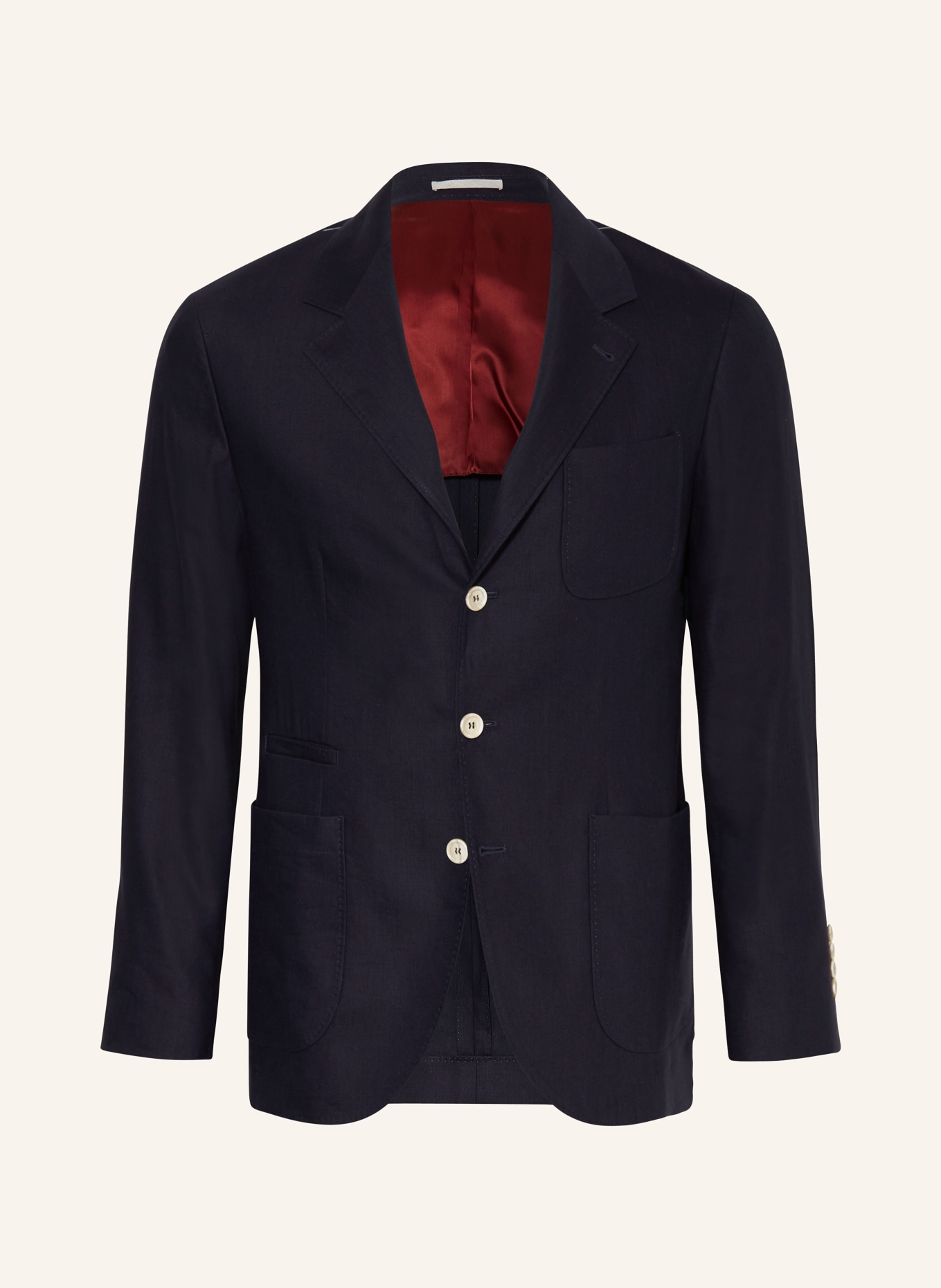 BRUNELLO CUCINELLI Tailored jacket slim fit with linen, Color: DARK BLUE (Image 1)