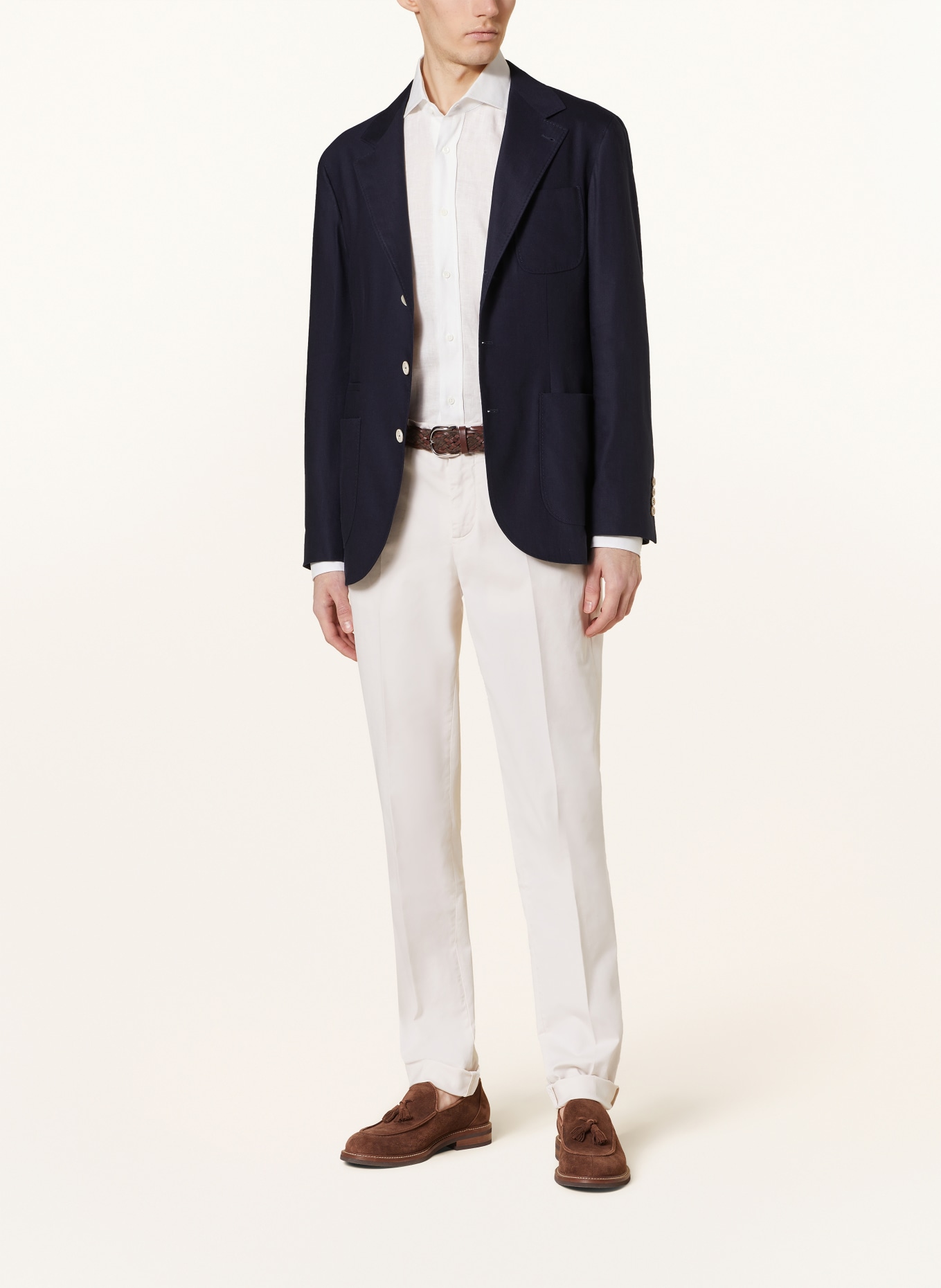 BRUNELLO CUCINELLI Tailored jacket slim fit with linen, Color: DARK BLUE (Image 2)