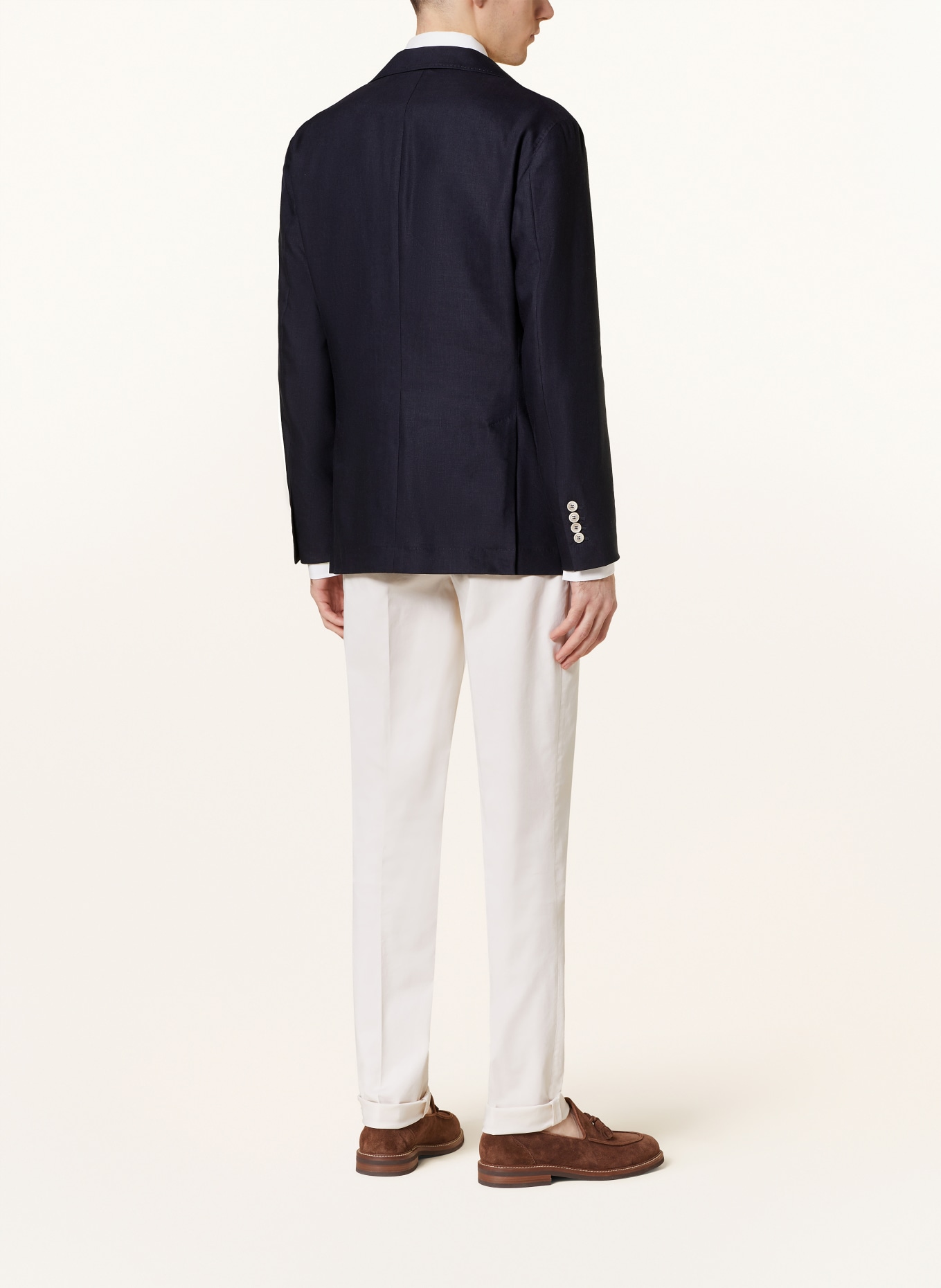 BRUNELLO CUCINELLI Tailored jacket slim fit with linen, Color: DARK BLUE (Image 3)