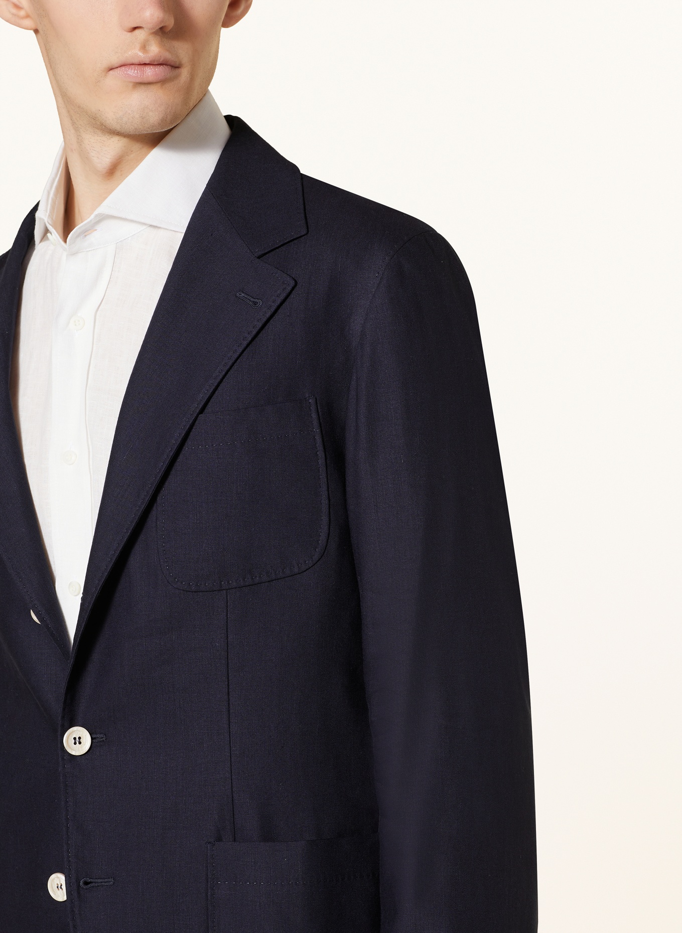 BRUNELLO CUCINELLI Tailored jacket slim fit with linen, Color: DARK BLUE (Image 5)