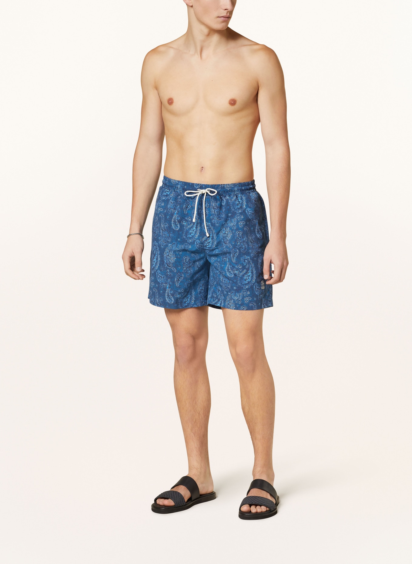 BRUNELLO CUCINELLI Swim shorts, Color: DARK BLUE/ BLUE/ WHITE (Image 2)