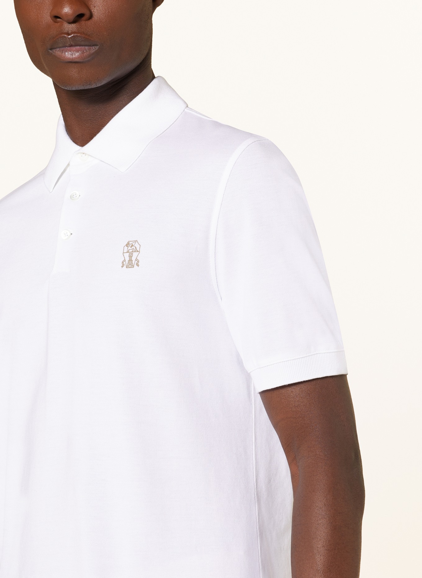 BRUNELLO CUCINELLI Piqué polo shirt, Color: WHITE (Image 4)