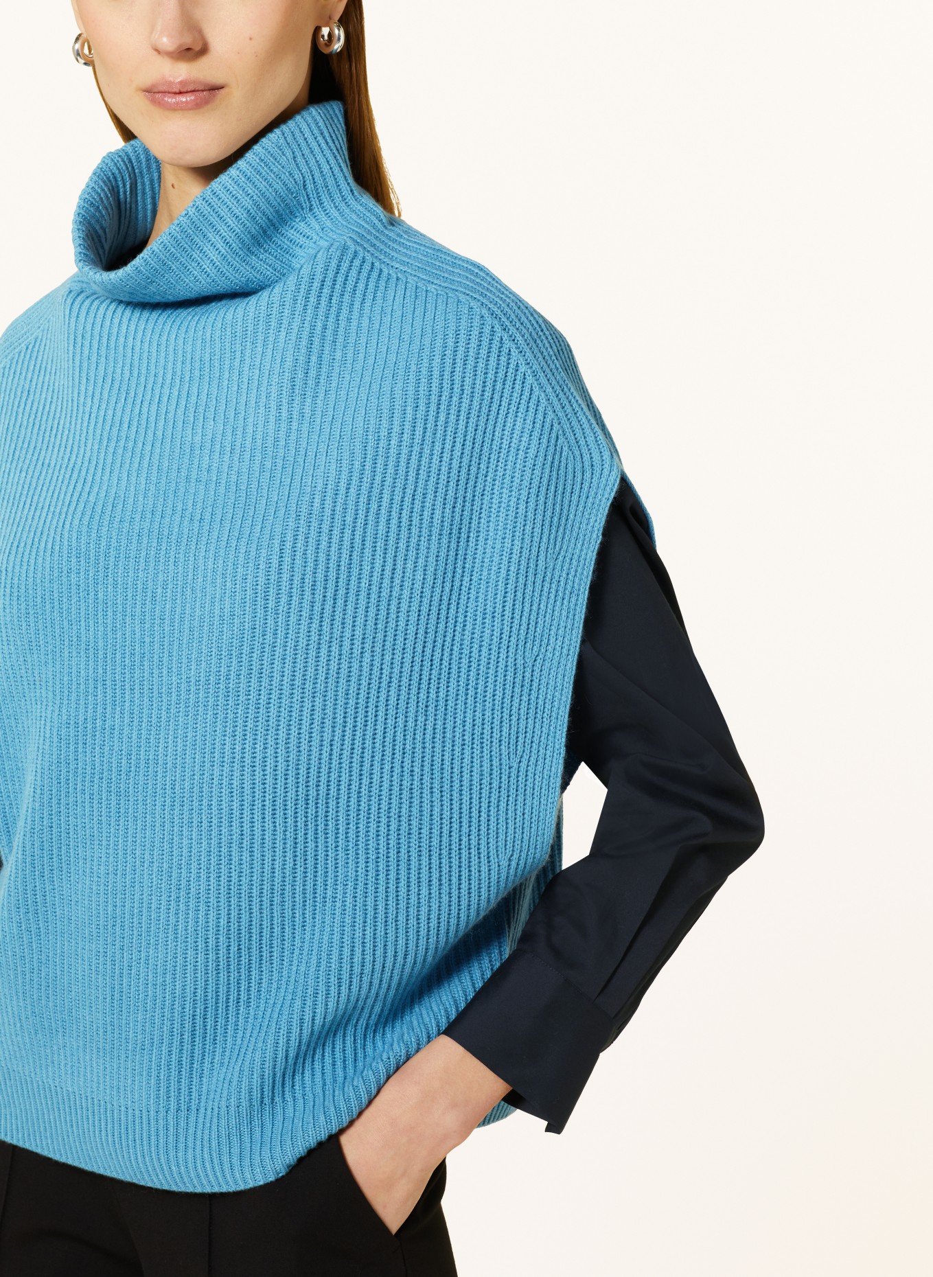 HERZEN'S ANGELEGENHEIT Sweater vest with cashmere, Color: LIGHT BLUE (Image 4)
