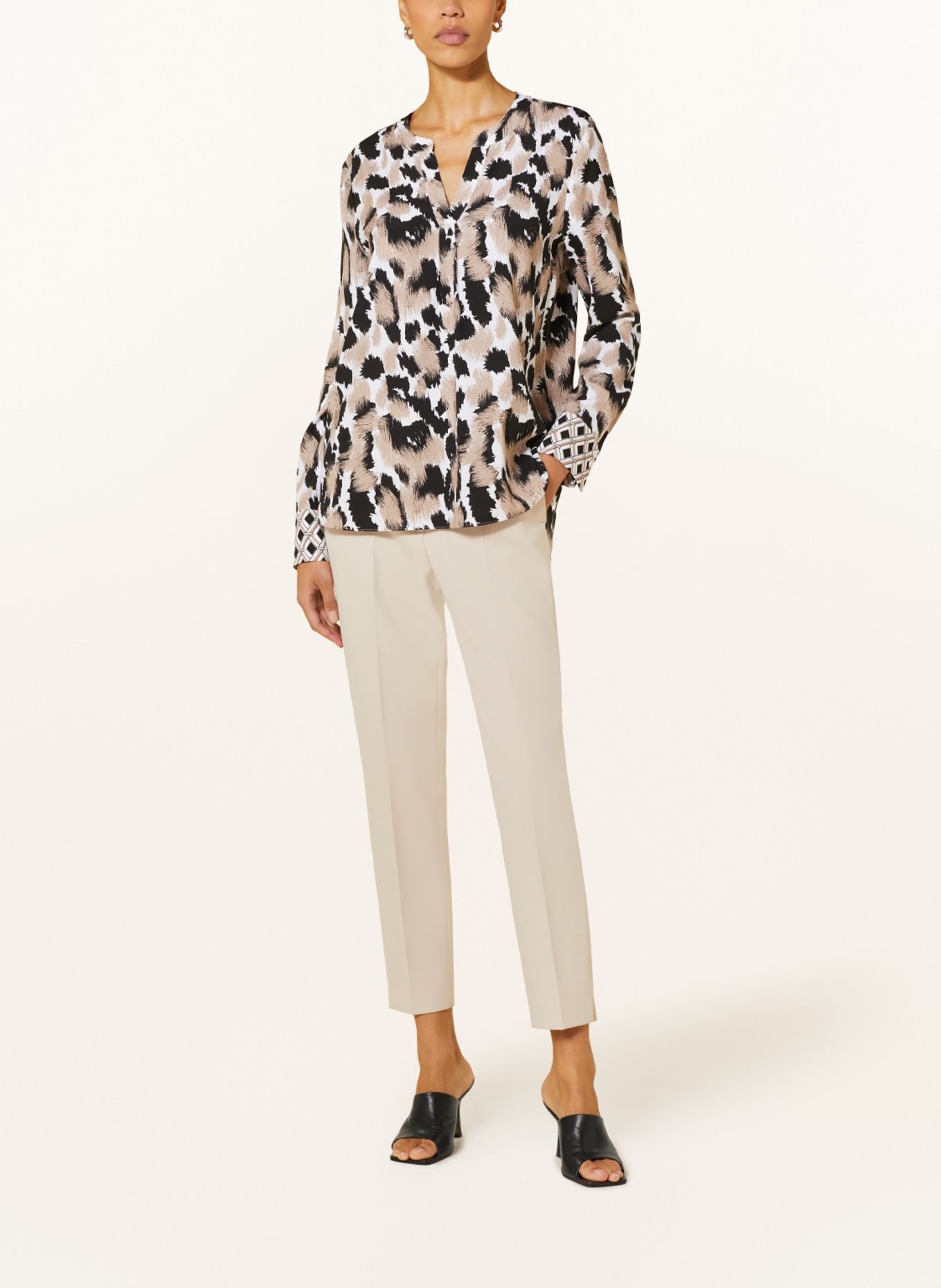 HERZEN'S ANGELEGENHEIT Silk blouse, Color: BLACK/ BEIGE/ WHITE (Image 2)